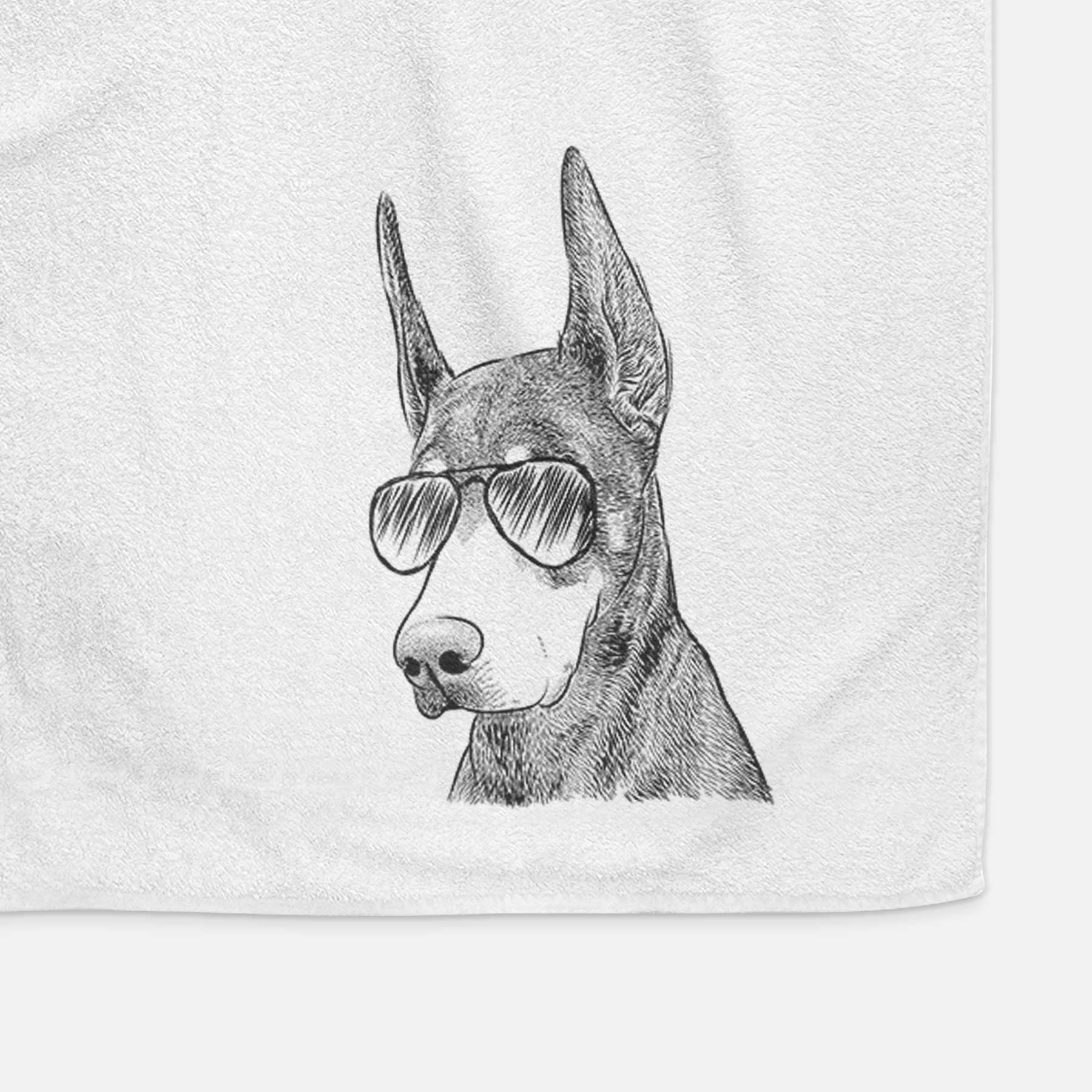 Sunny the Doberman Pinscher Decorative Hand Towel