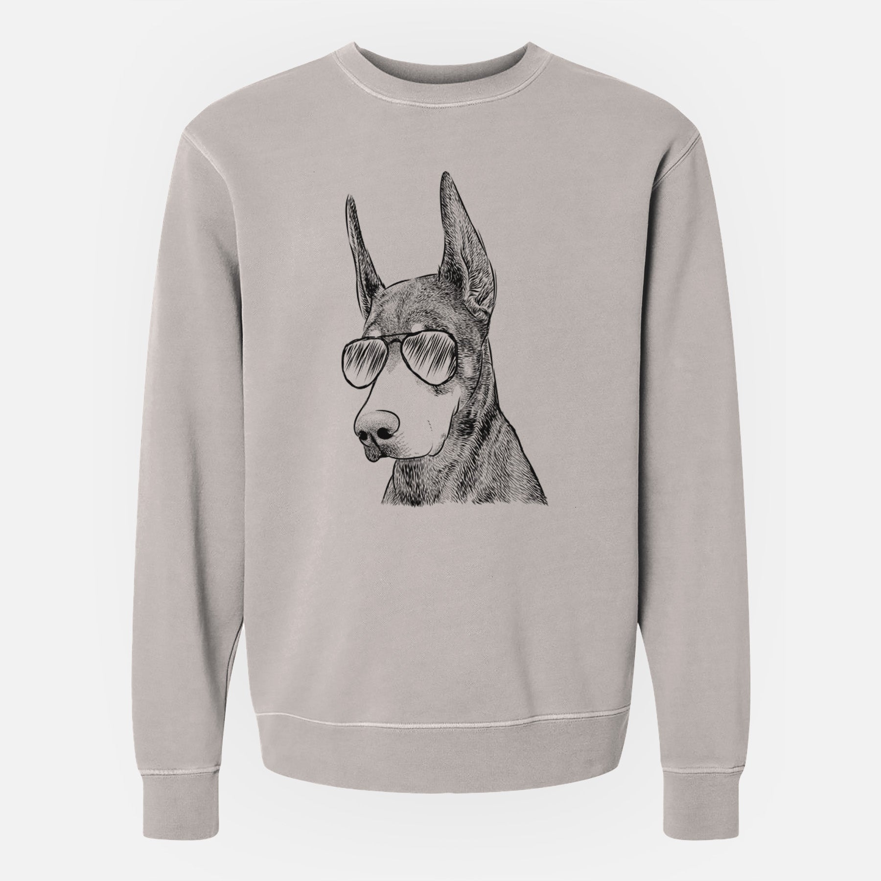 Aviator Sunny the Doberman Pinscher - Unisex Pigment Dyed Crew Sweatshirt