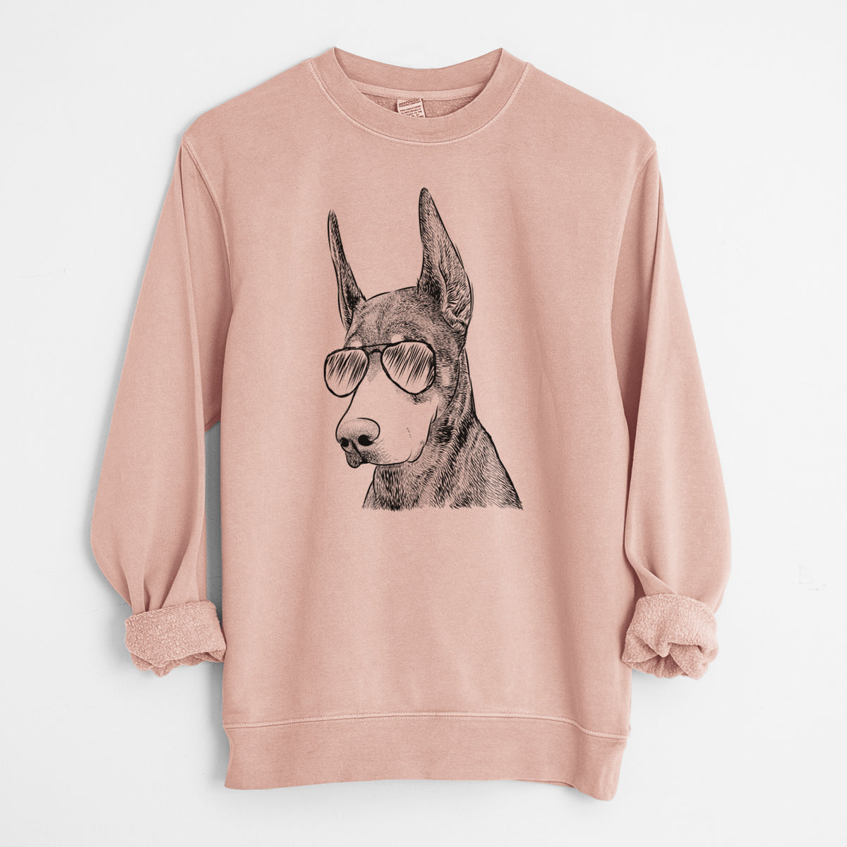 Aviator Sunny the Doberman Pinscher - Unisex Pigment Dyed Crew Sweatshirt