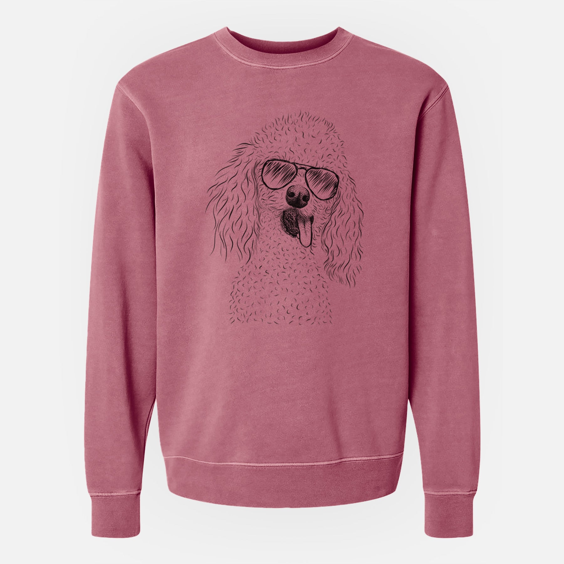 Aviator Super Joey the Toy Poodle - Unisex Pigment Dyed Crew Sweatshirt