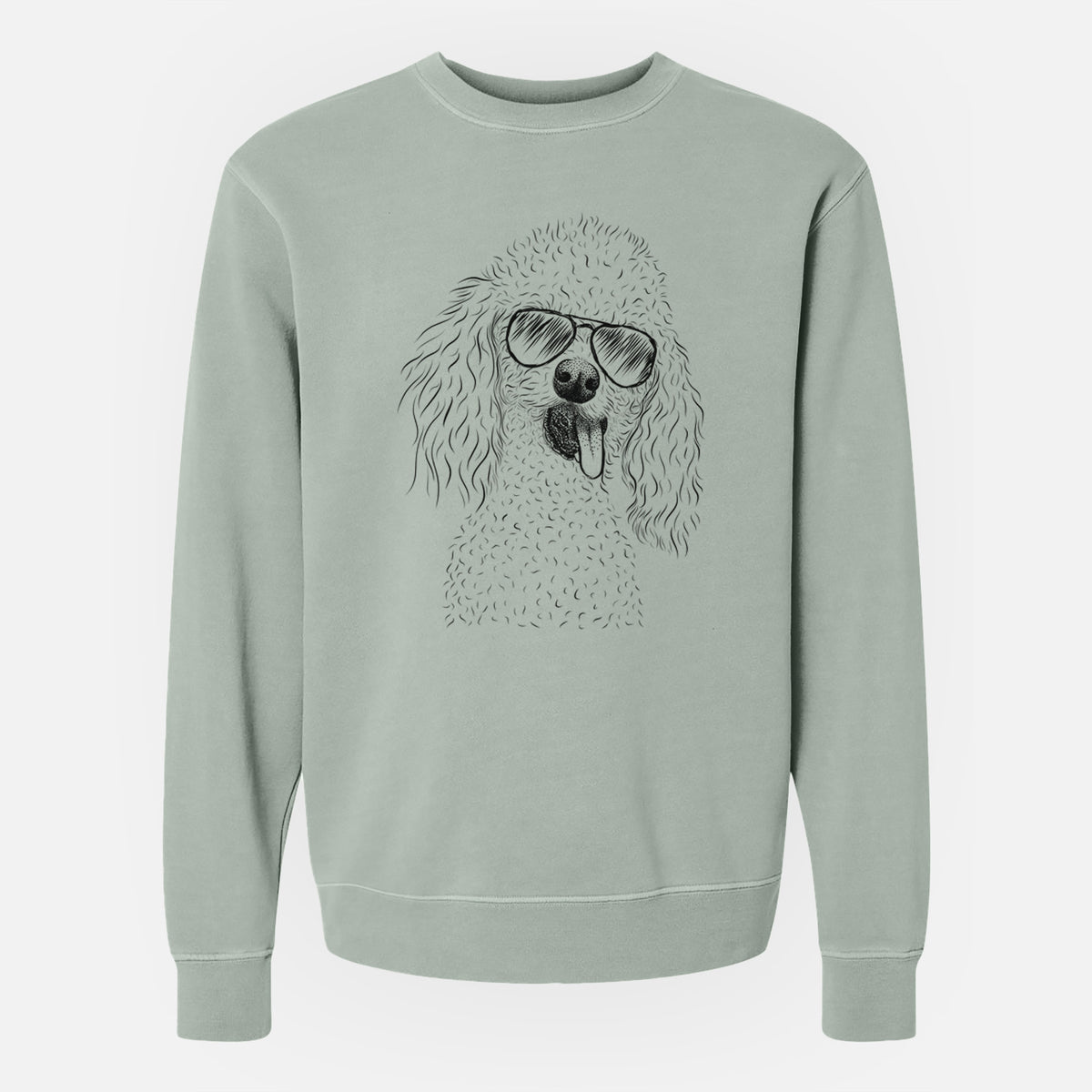Aviator Super Joey the Toy Poodle - Unisex Pigment Dyed Crew Sweatshirt
