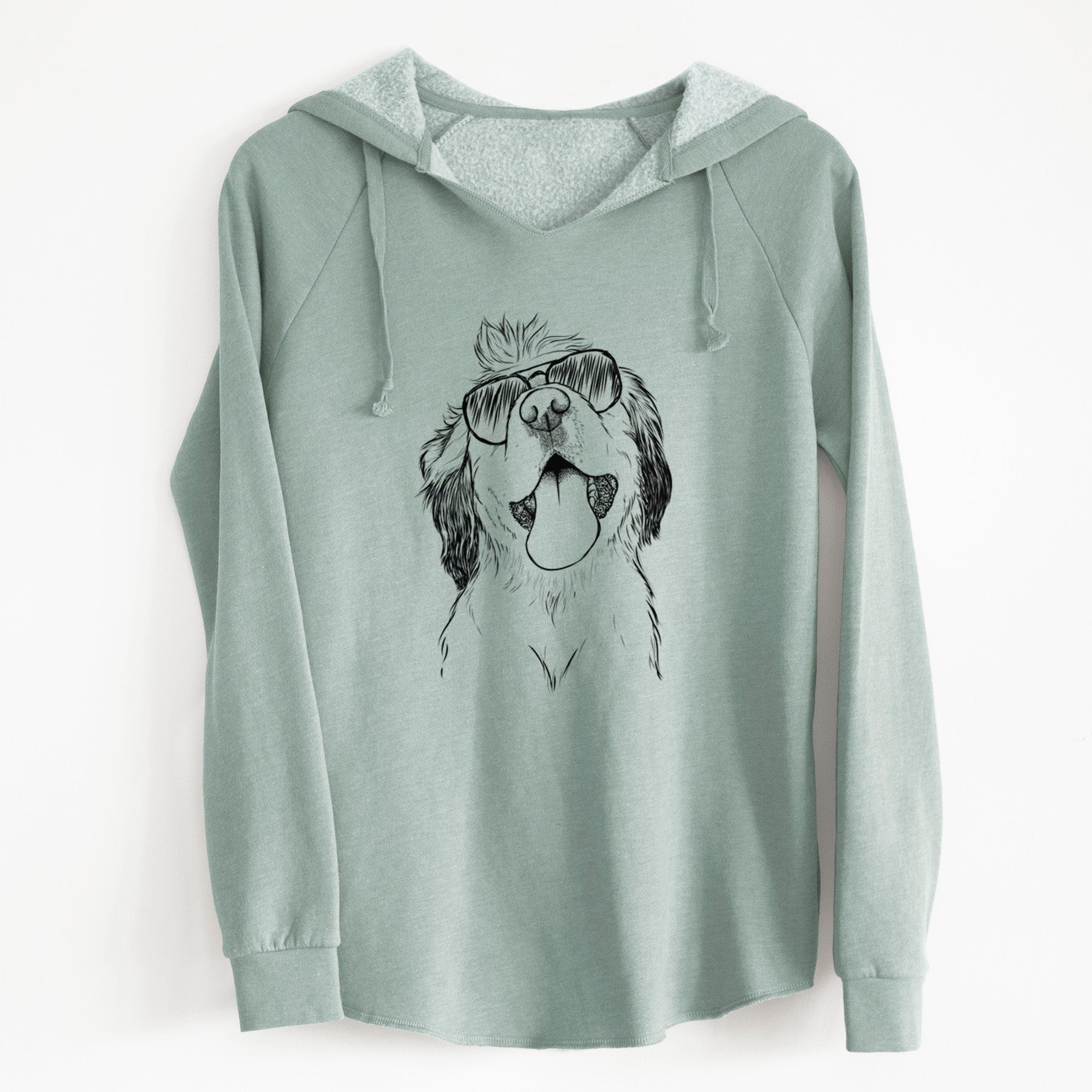 Aviator Sven the Double Merle Spaniel Aussie Mix - Cali Wave Hooded Sweatshirt