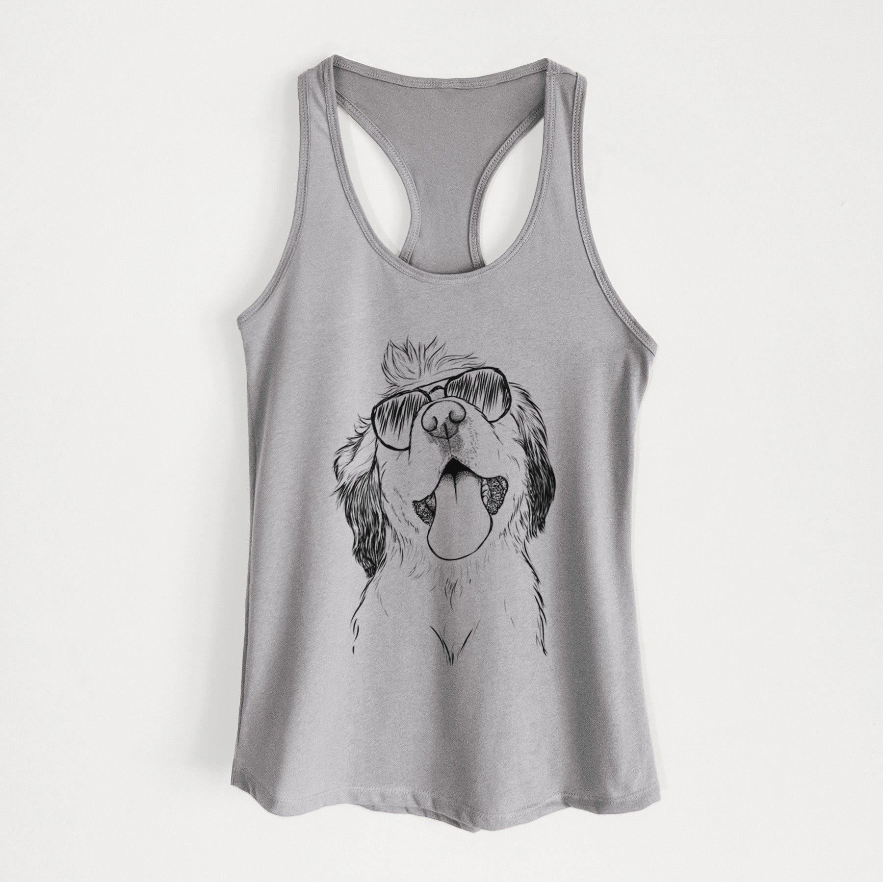 Sven the Double Merle Spaniel Aussie Mix - Women's Racerback Tanktop