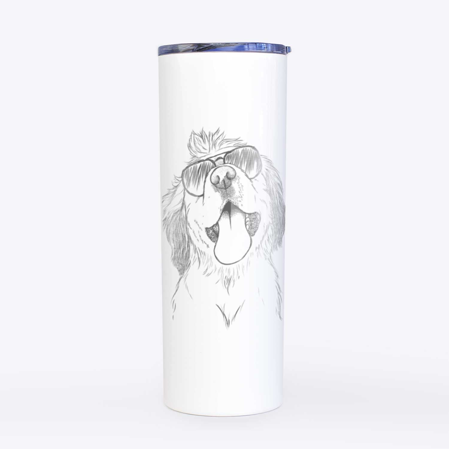 Sven the Double Merle Spaniel Aussie Mix - 20oz Skinny Tumbler