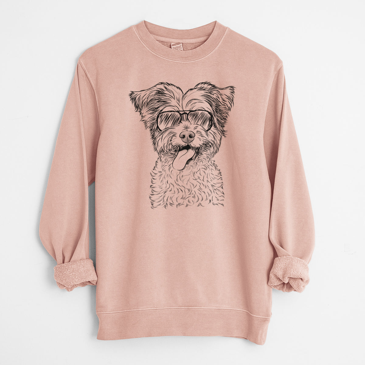 Aviator Sweetie the Terrier Mix - Unisex Pigment Dyed Crew Sweatshirt
