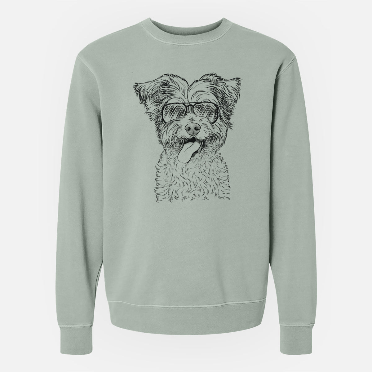 Aviator Sweetie the Terrier Mix - Unisex Pigment Dyed Crew Sweatshirt