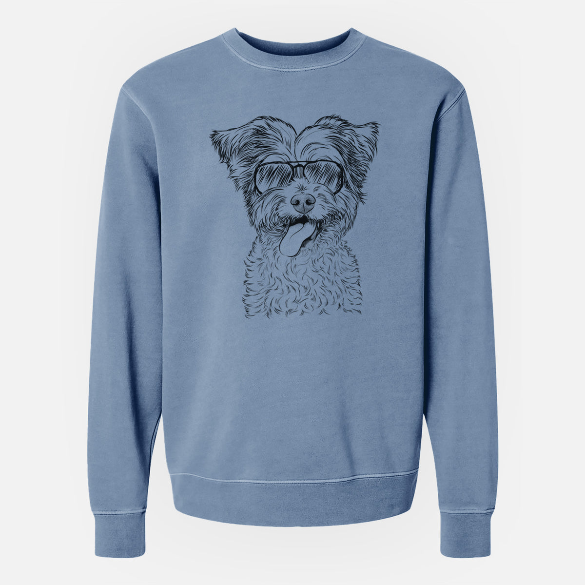Aviator Sweetie the Terrier Mix - Unisex Pigment Dyed Crew Sweatshirt