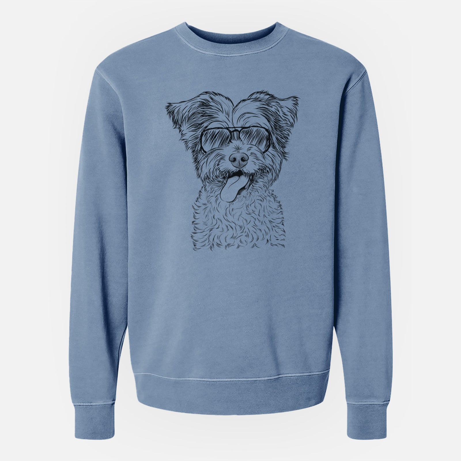 Aviator Sweetie the Terrier Mix - Unisex Pigment Dyed Crew Sweatshirt