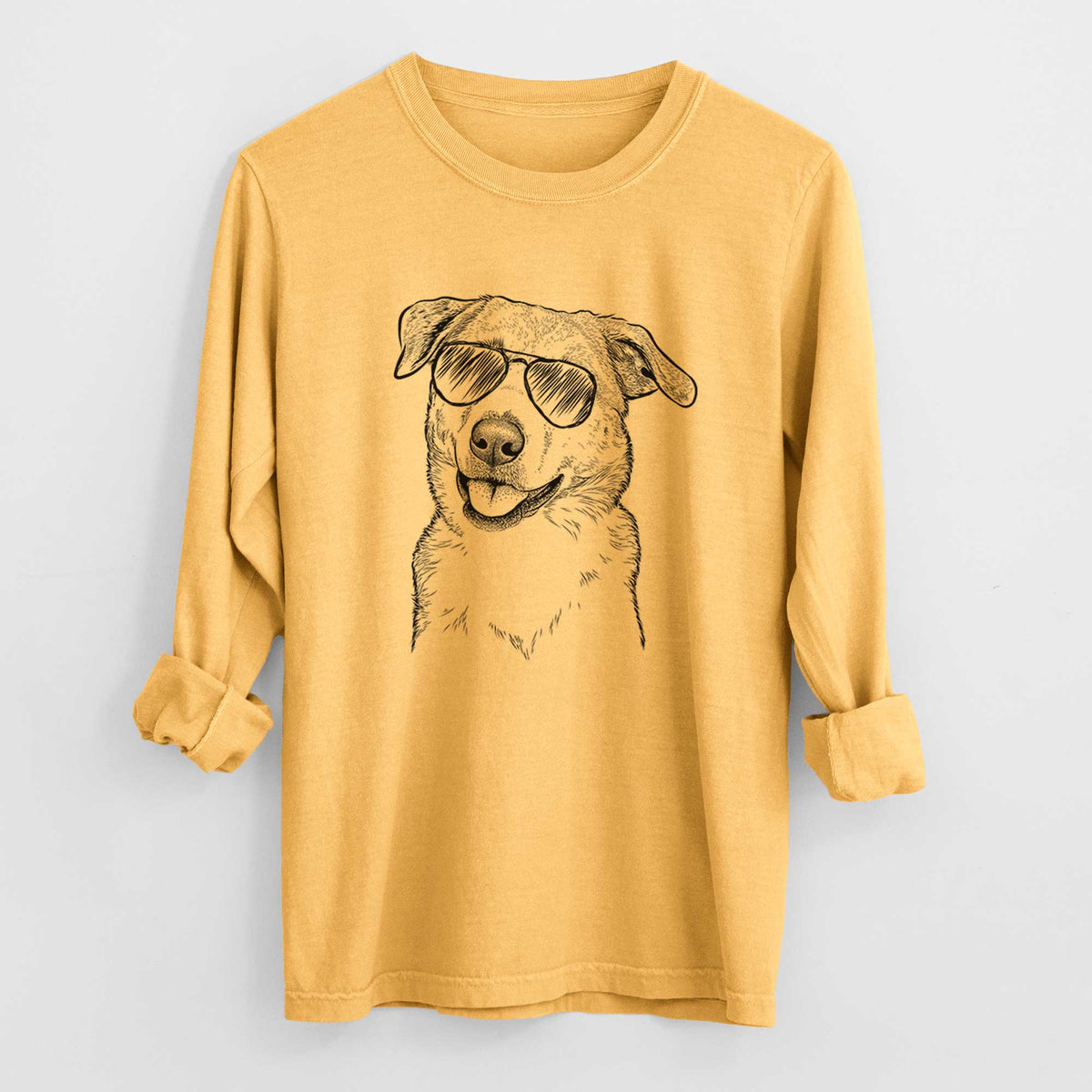 Aviators Sydney the Great Pyrenees Australian Shepherd Mix - Heavyweight 100% Cotton Long Sleeve