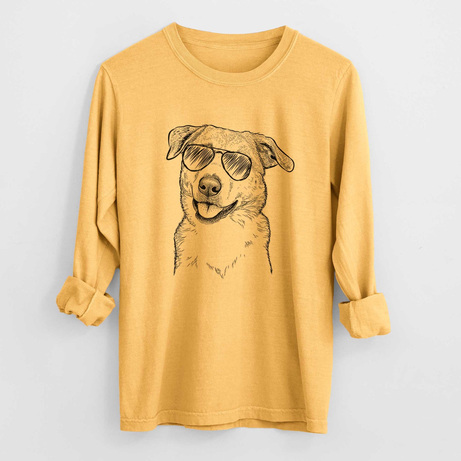 Aviators Sydney the Great Pyrenees Australian Shepherd Mix - Heavyweight 100% Cotton Long Sleeve
