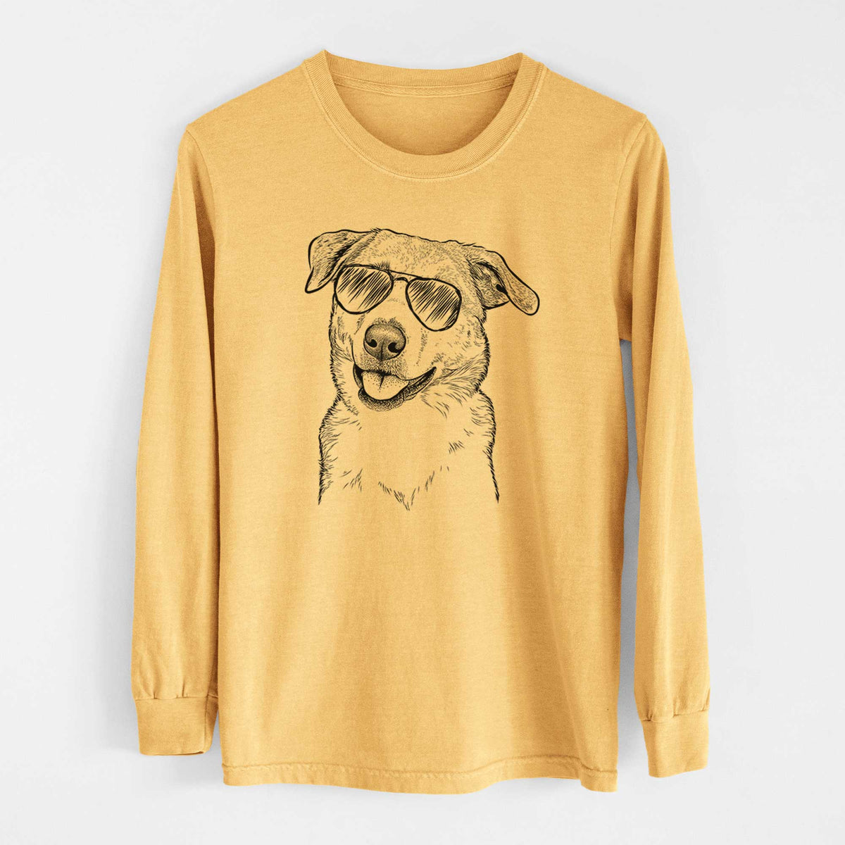 Aviators Sydney the Great Pyrenees Australian Shepherd Mix - Heavyweight 100% Cotton Long Sleeve