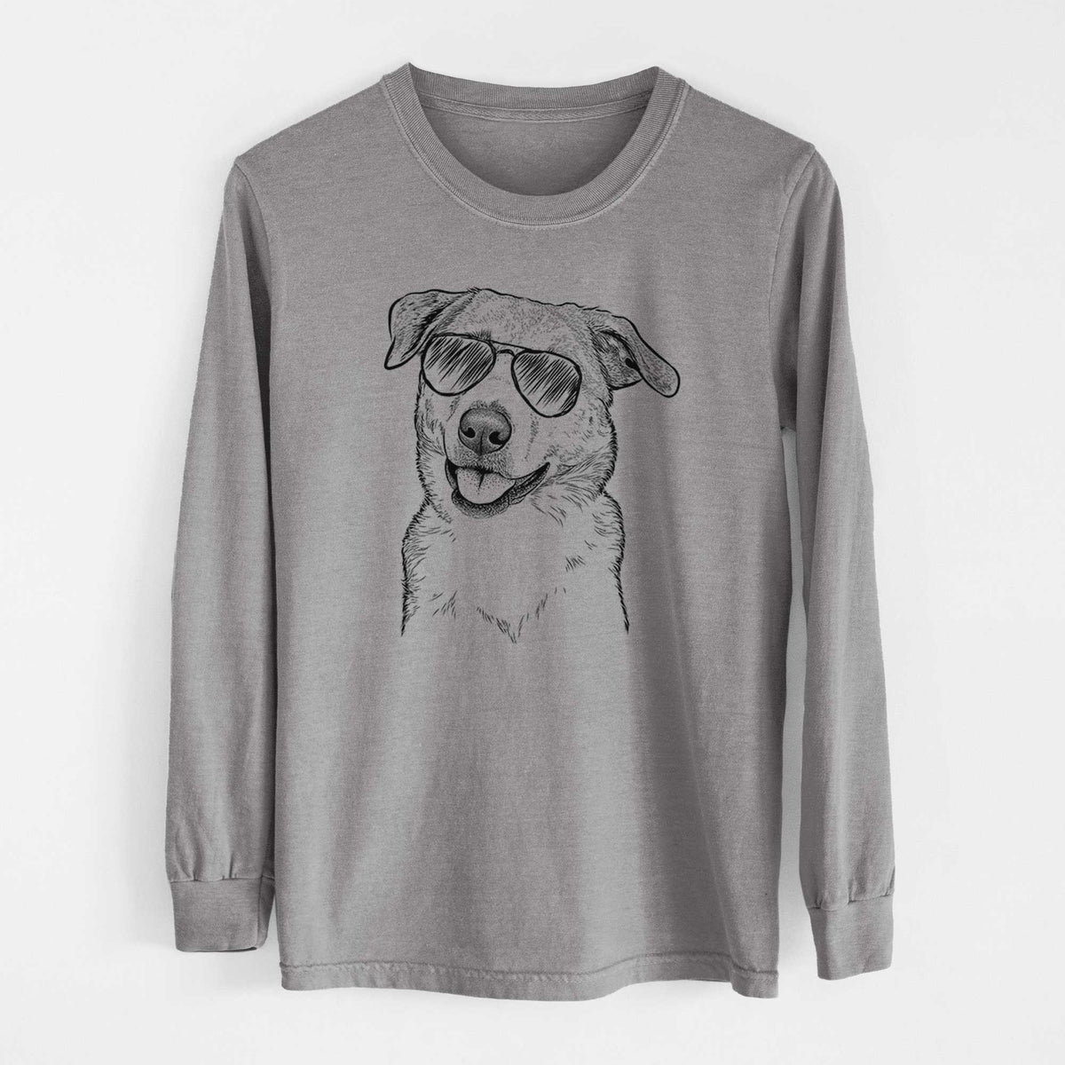 Aviators Sydney the Great Pyrenees Australian Shepherd Mix - Heavyweight 100% Cotton Long Sleeve