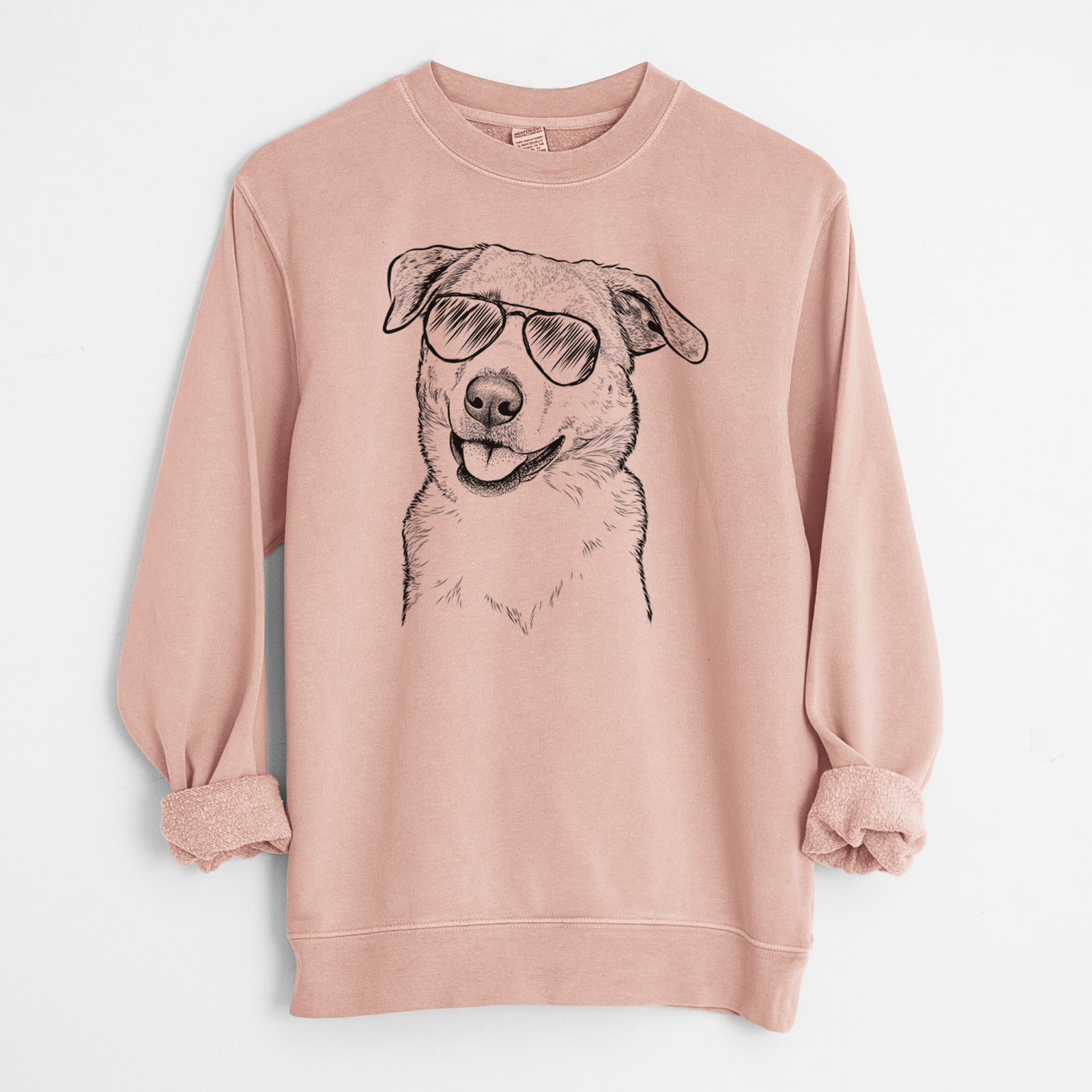 Aviator Sydney the Great Pyrenees Australian Shepherd Mix - Unisex Pigment Dyed Crew Sweatshirt