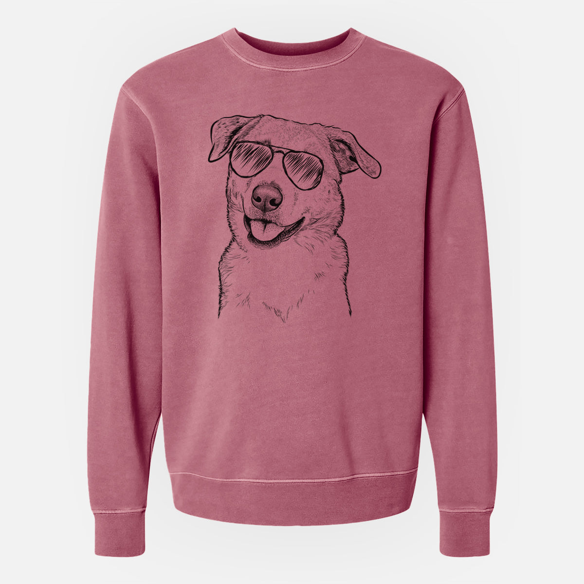 Aviator Sydney the Great Pyrenees Australian Shepherd Mix - Unisex Pigment Dyed Crew Sweatshirt