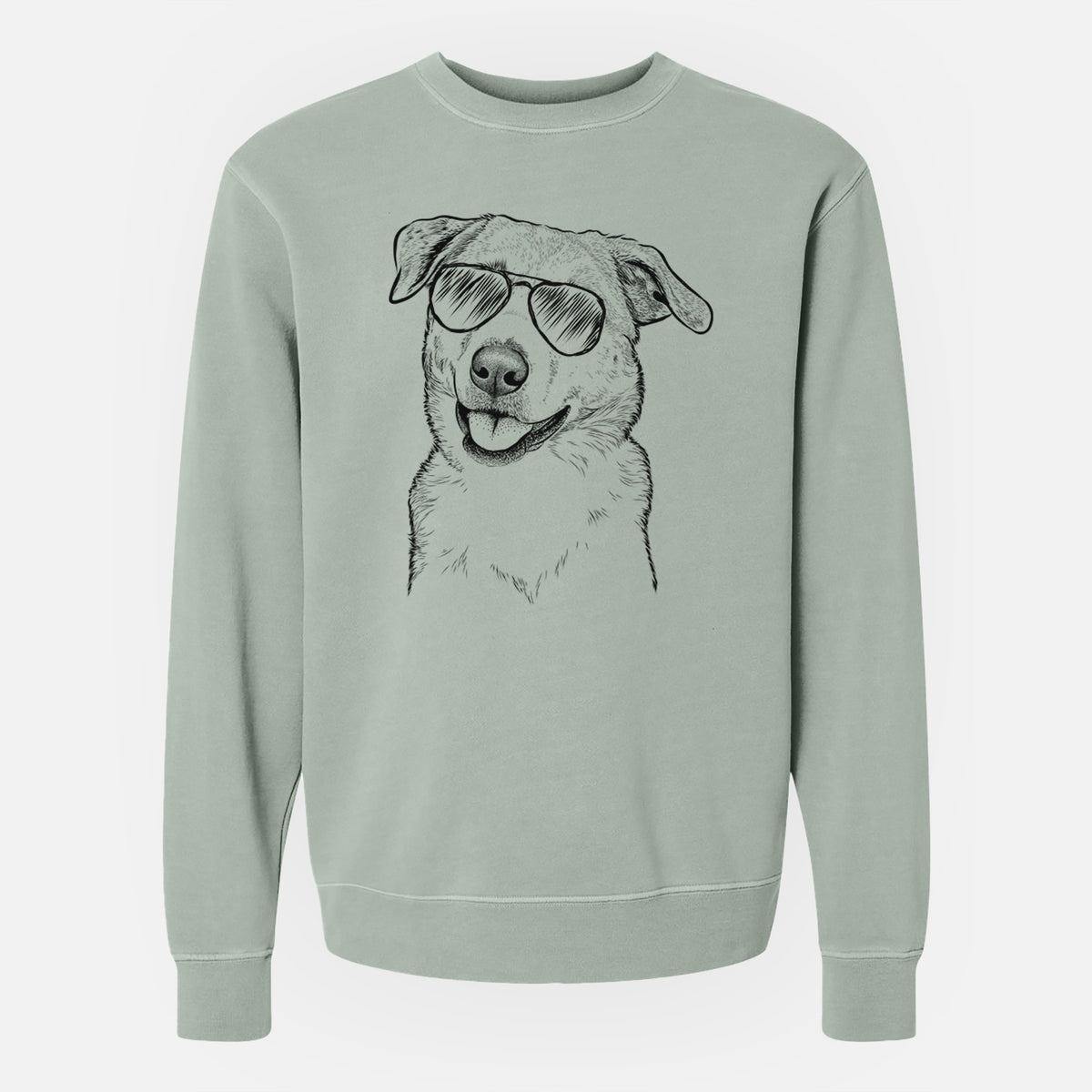 Aviator Sydney the Great Pyrenees Australian Shepherd Mix - Unisex Pigment Dyed Crew Sweatshirt