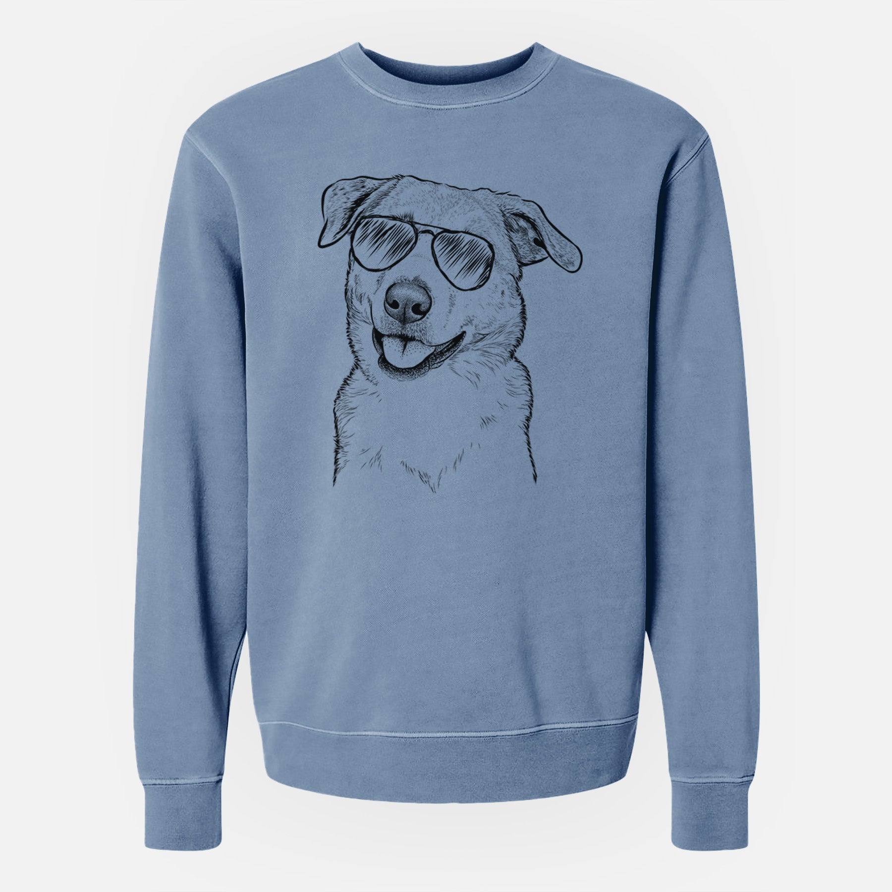Aviator Sydney the Great Pyrenees Australian Shepherd Mix - Unisex Pigment Dyed Crew Sweatshirt