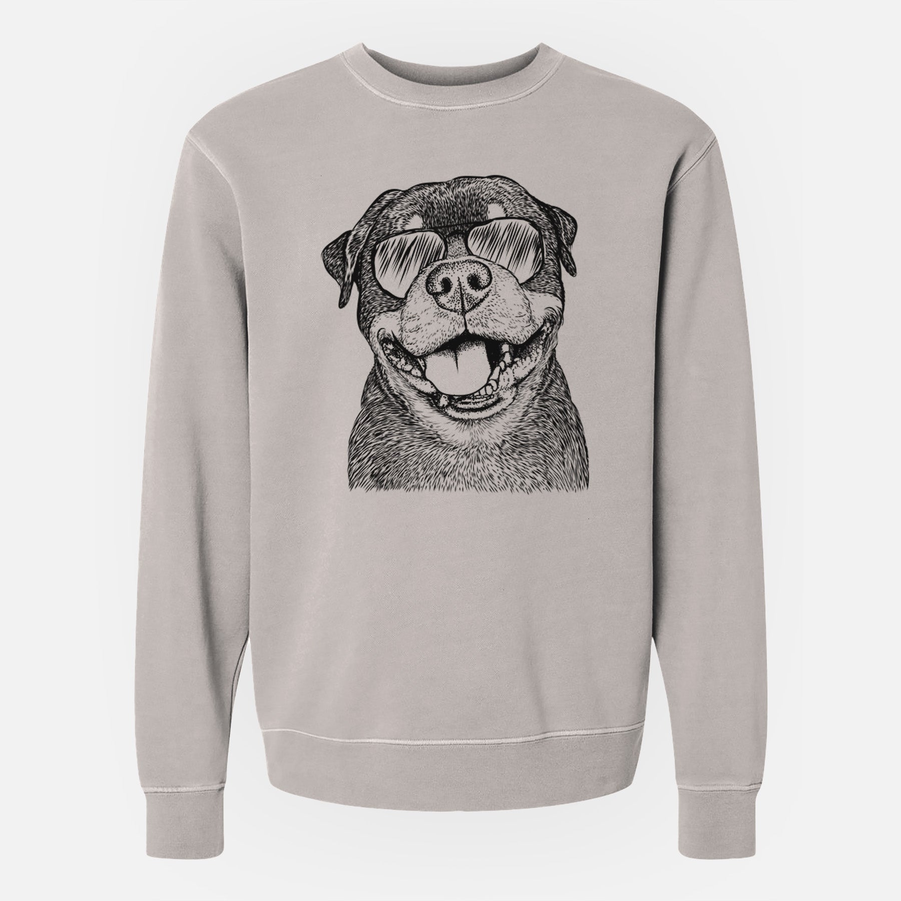 Aviator Talos the Rottweiler - Unisex Pigment Dyed Crew Sweatshirt