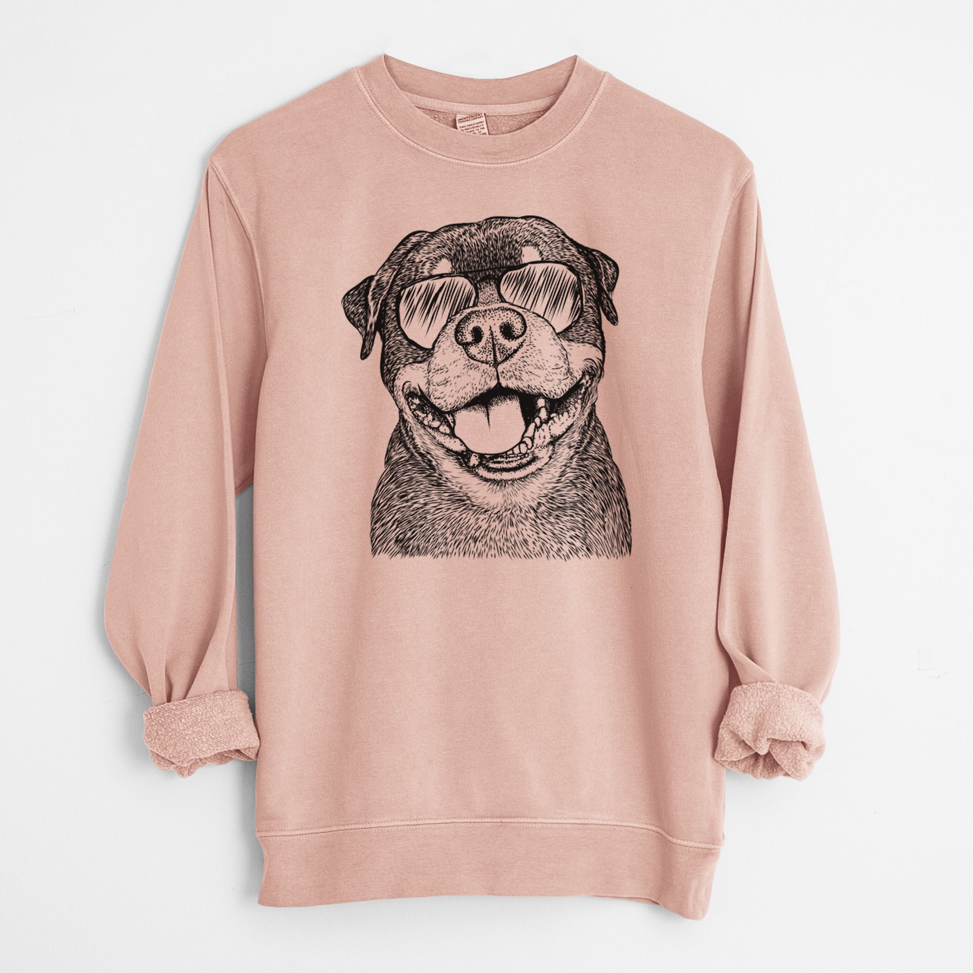 Aviator Talos the Rottweiler - Unisex Pigment Dyed Crew Sweatshirt