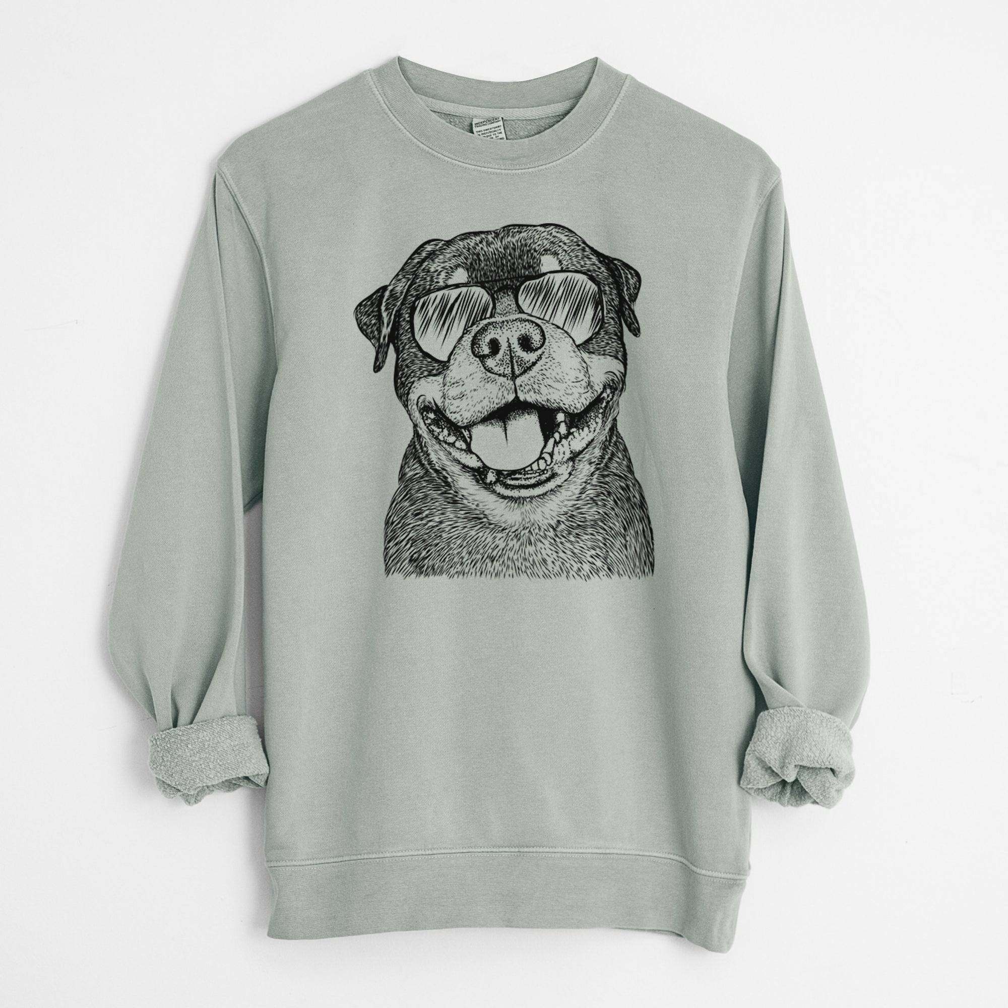 Aviator Talos the Rottweiler - Unisex Pigment Dyed Crew Sweatshirt