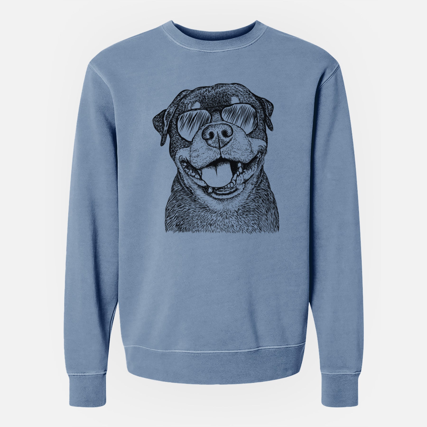 Aviator Talos the Rottweiler - Unisex Pigment Dyed Crew Sweatshirt