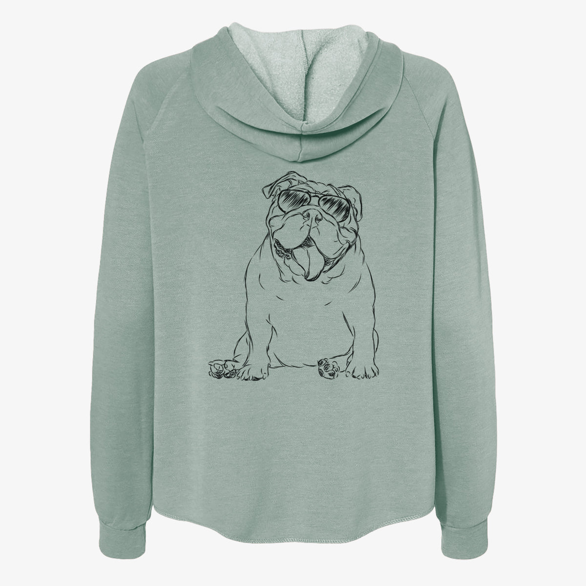 Tank the English Bulldog - Women's Cali Wave Zip-Up Sweatshirt