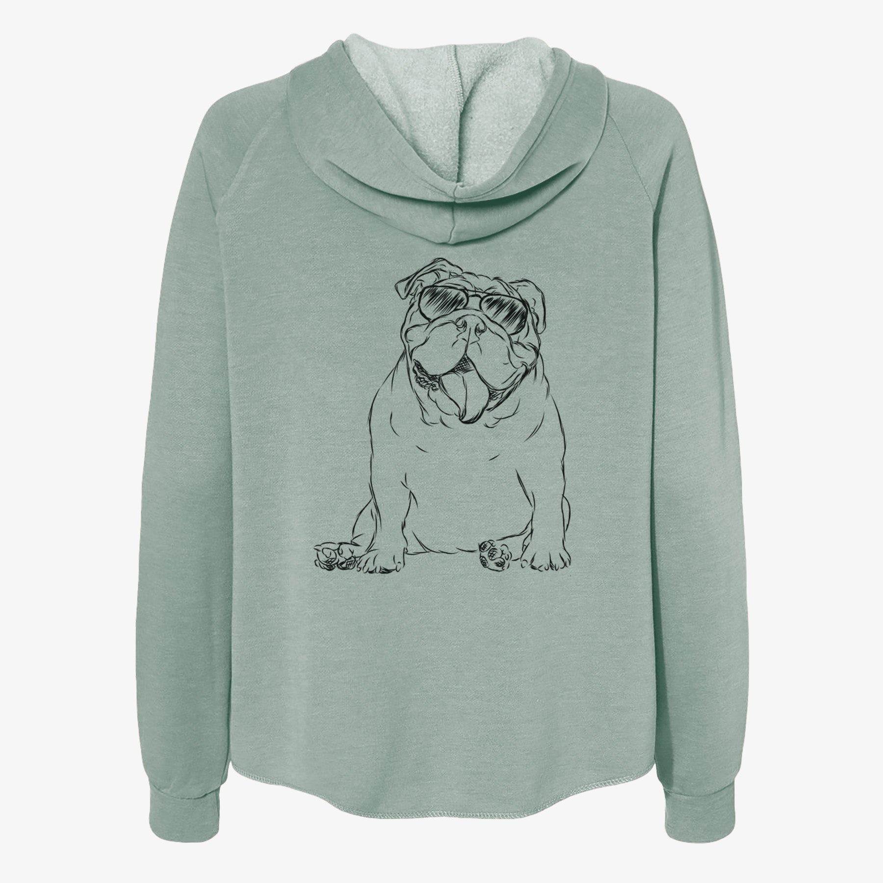 Tank the English Bulldog - Women's Cali Wave Zip-Up Sweatshirt