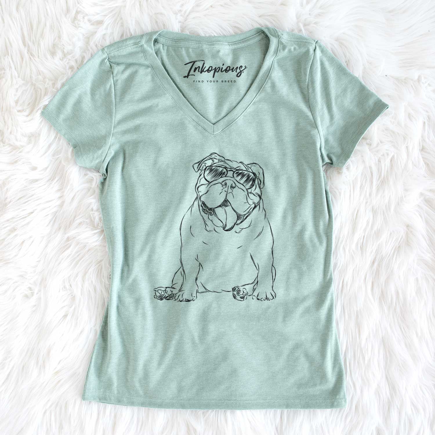 Aviator Tank the English Bulldog - Women's V-neck Shirt