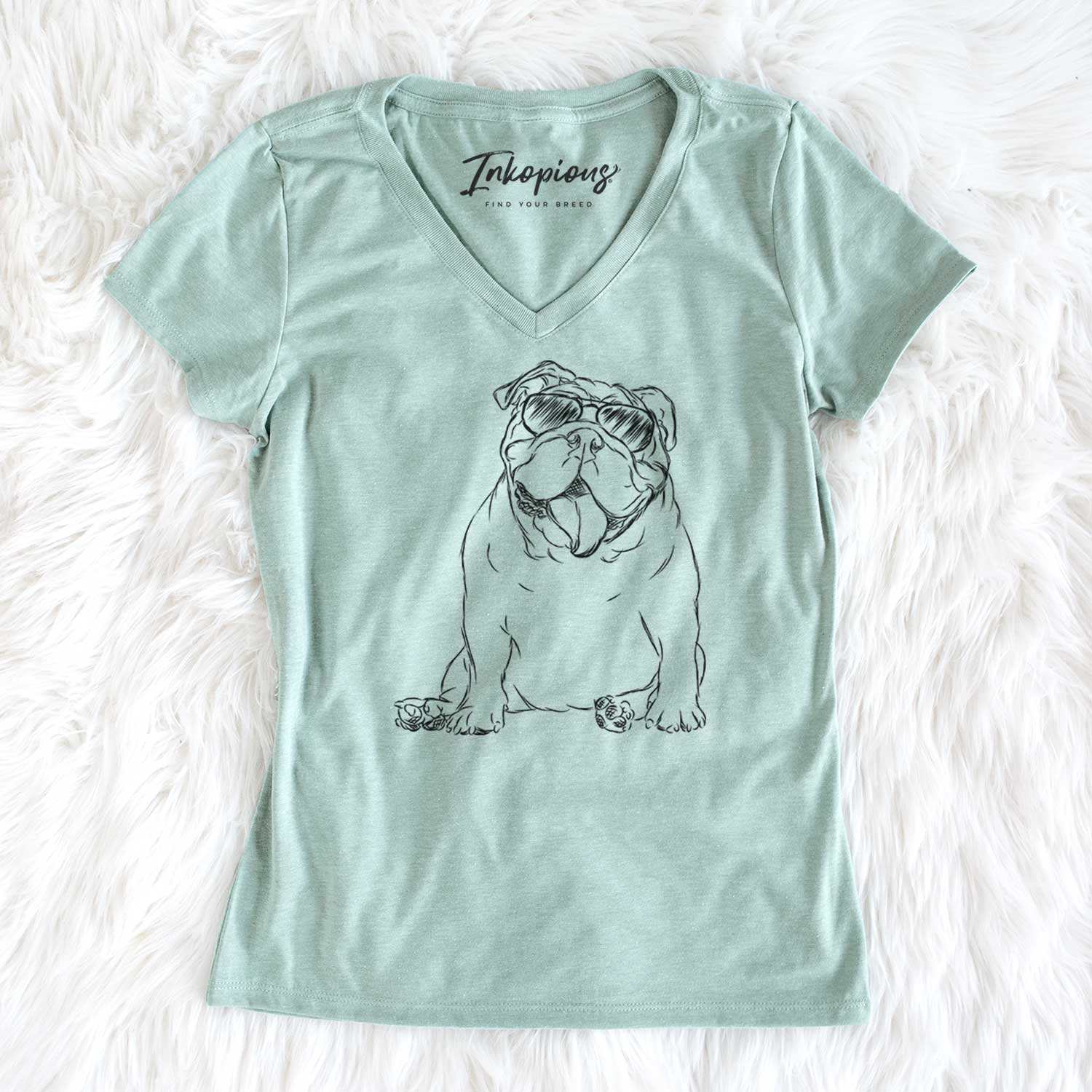 Aviator Tank the English Bulldog - Women's V-neck Shirt