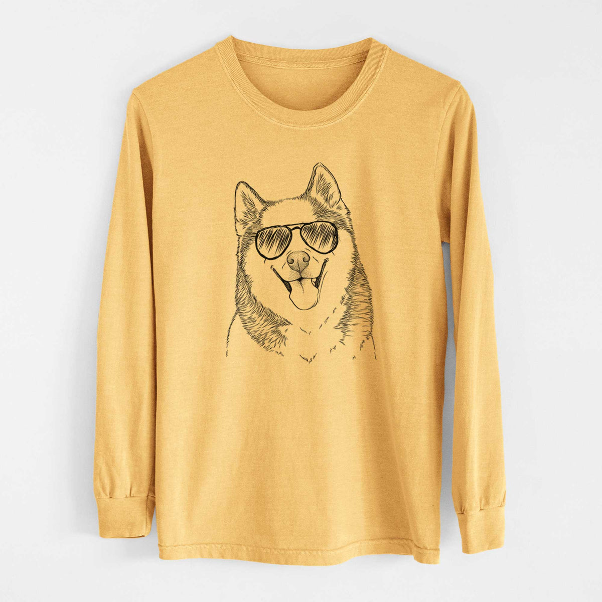 Aviators Teak the Siberian Husky - Heavyweight 100% Cotton Long Sleeve