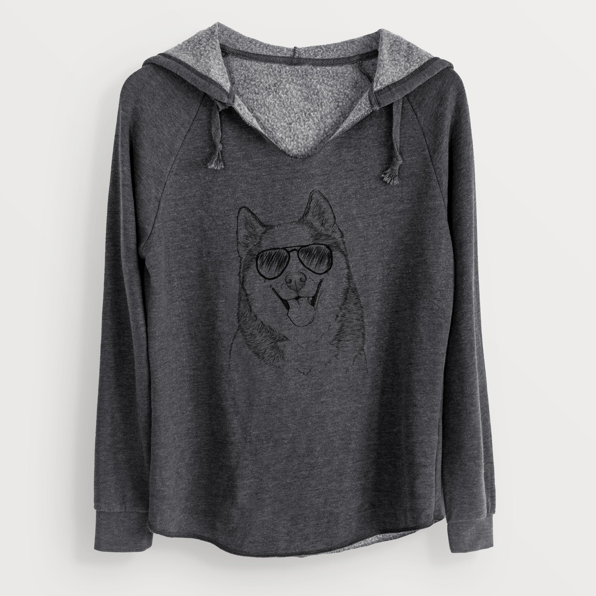 Aviator Teak the Siberian Husky - Cali Wave Hooded Sweatshirt