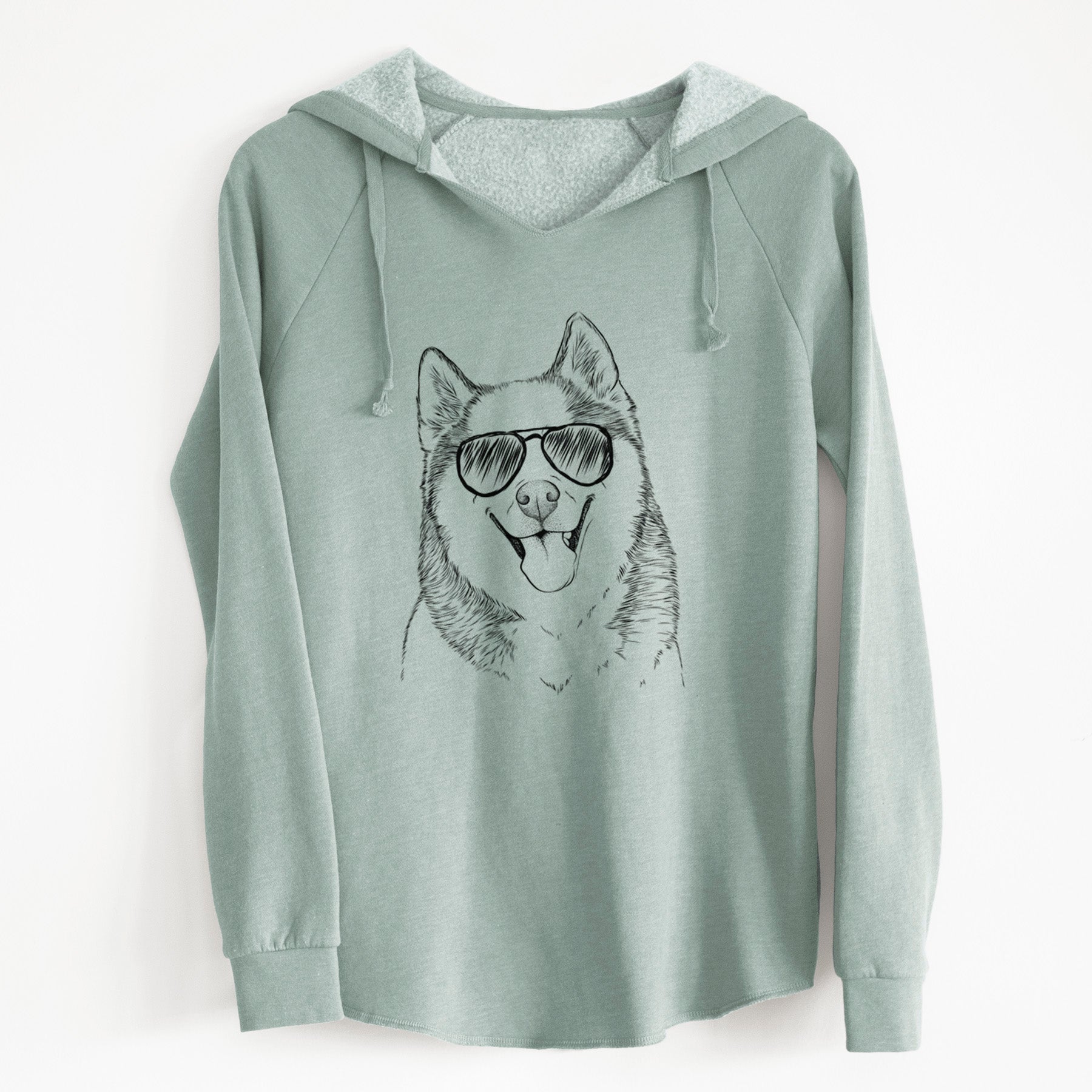 Aviator Teak the Siberian Husky - Cali Wave Hooded Sweatshirt