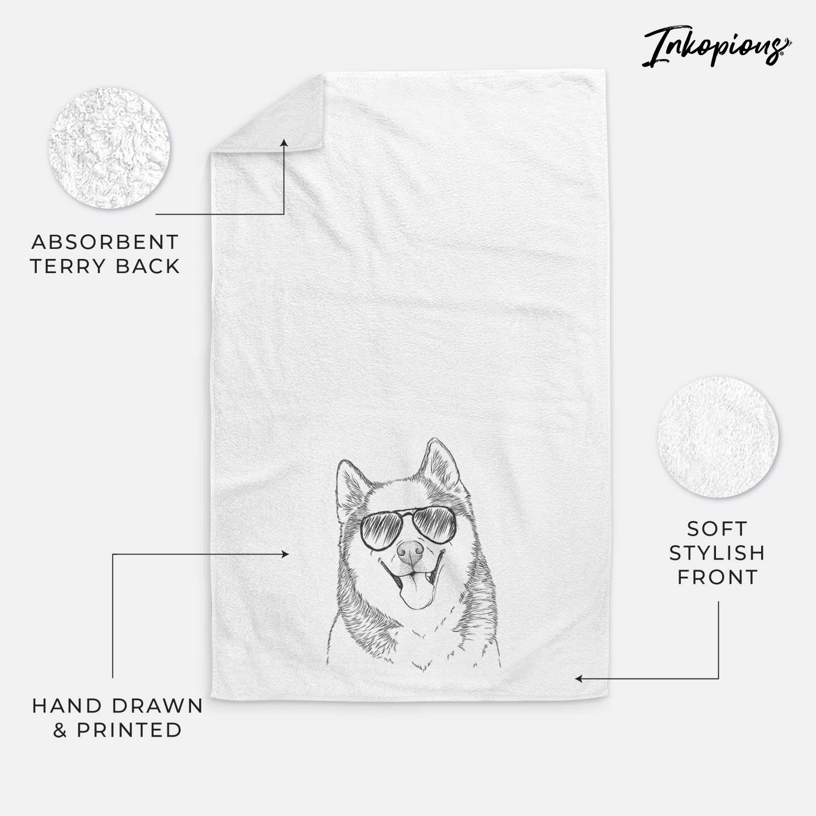 Teak the Siberian Husky Decorative Hand Towel