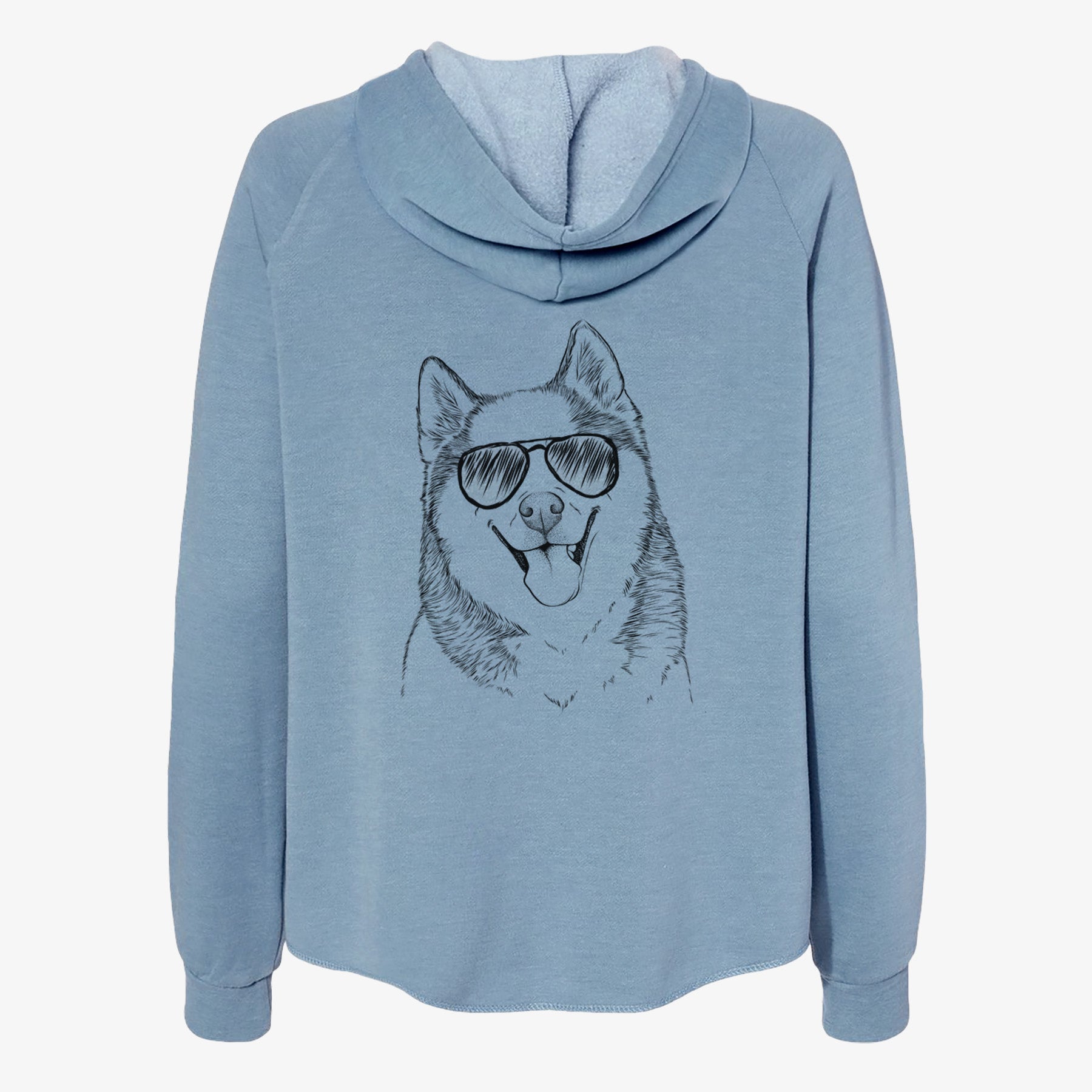 Teak the Siberian Husky - Women's Cali Wave Zip-Up Sweatshirt