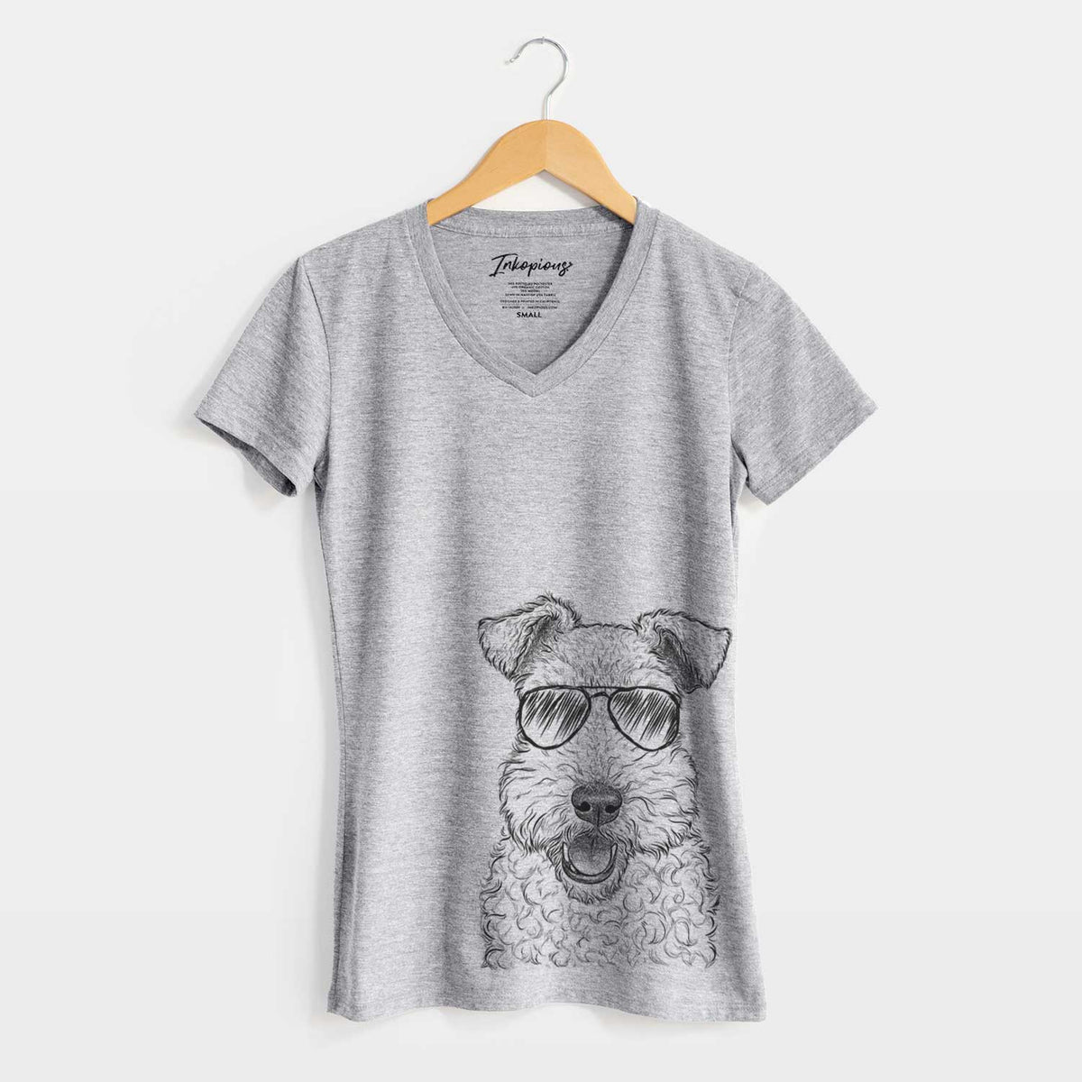 Aviator Ted the Wire Fox Terrier - Women&#39;s V-neck Shirt