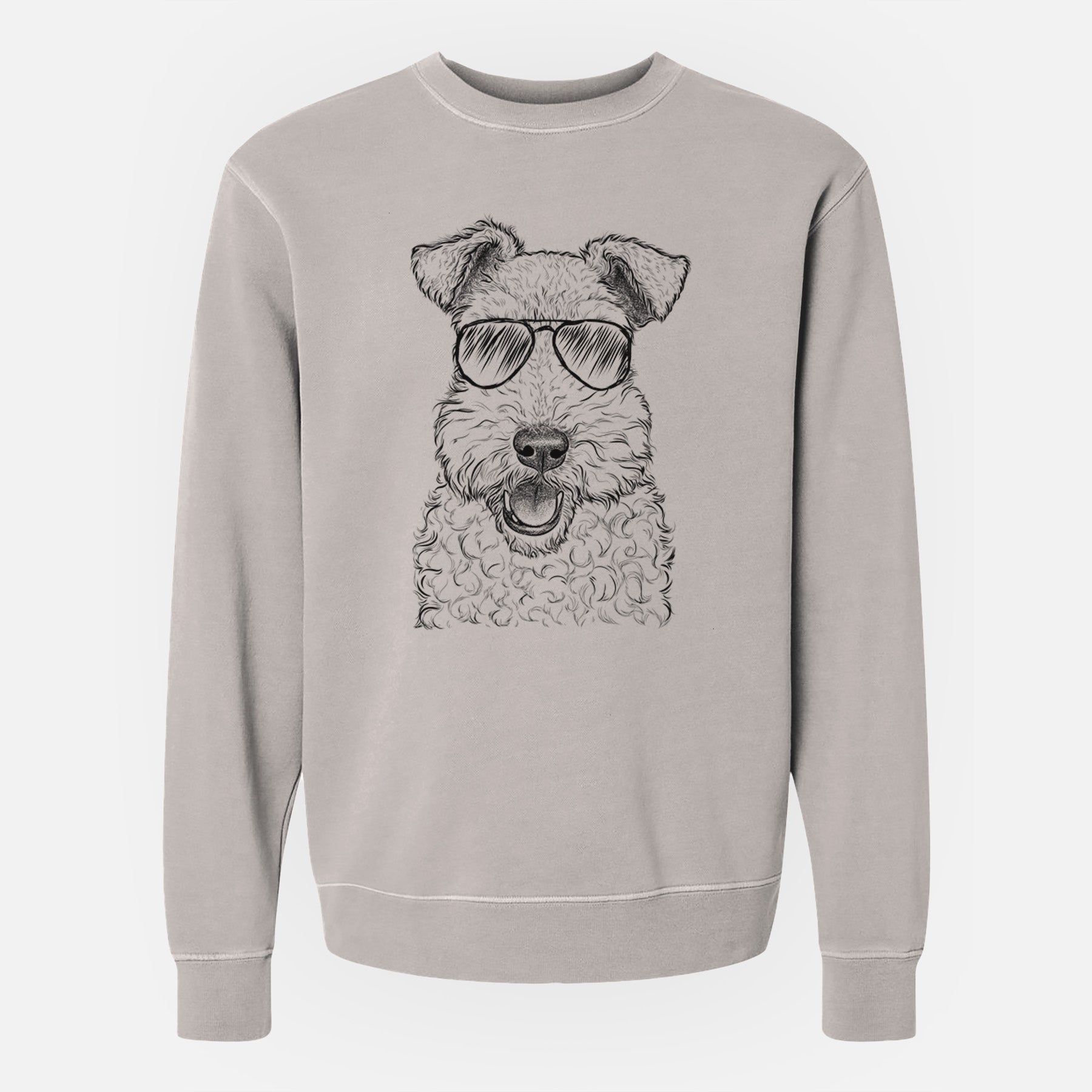 Aviator Ted the Wire Fox Terrier - Unisex Pigment Dyed Crew Sweatshirt