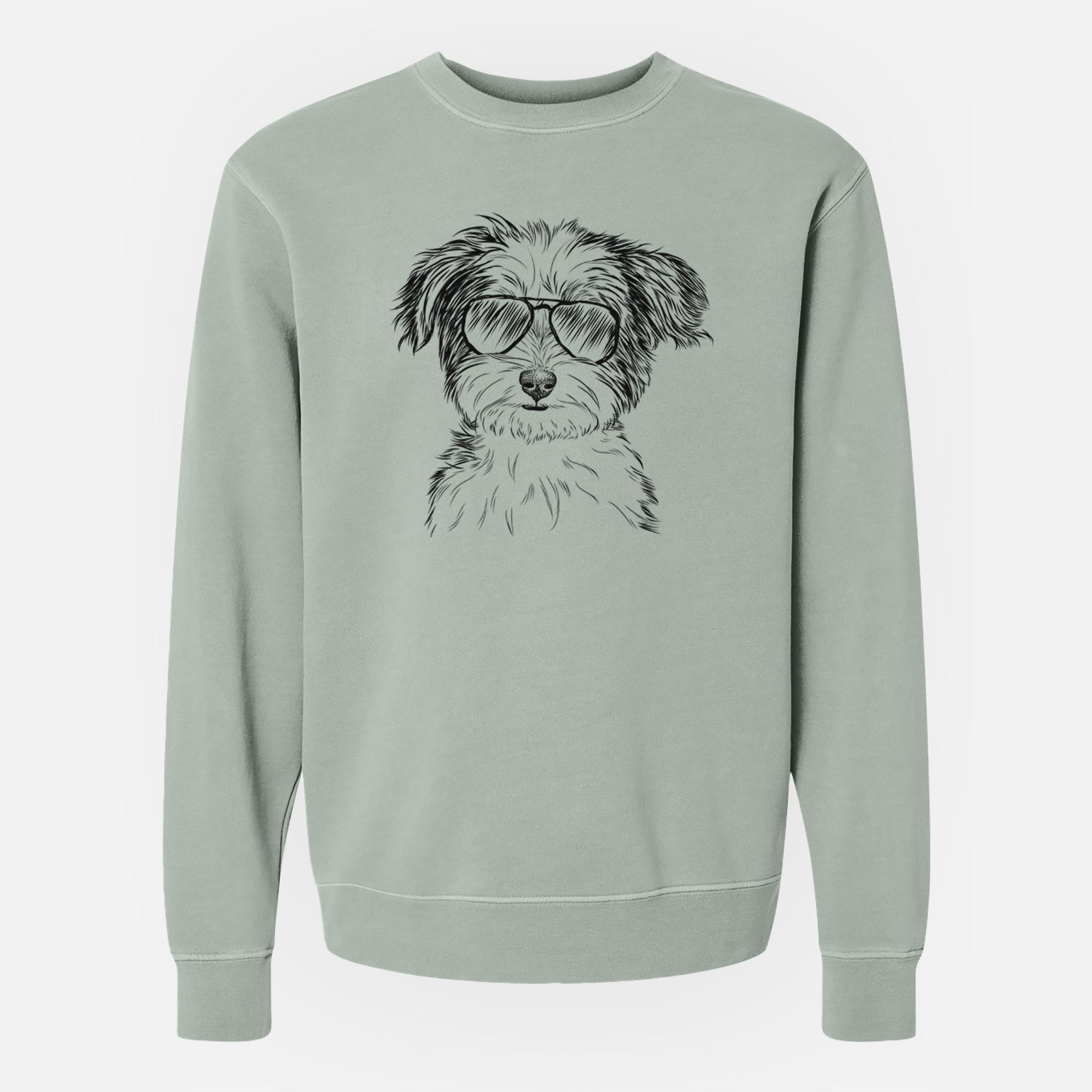 Aviator Teddy the Havanese - Unisex Pigment Dyed Crew Sweatshirt