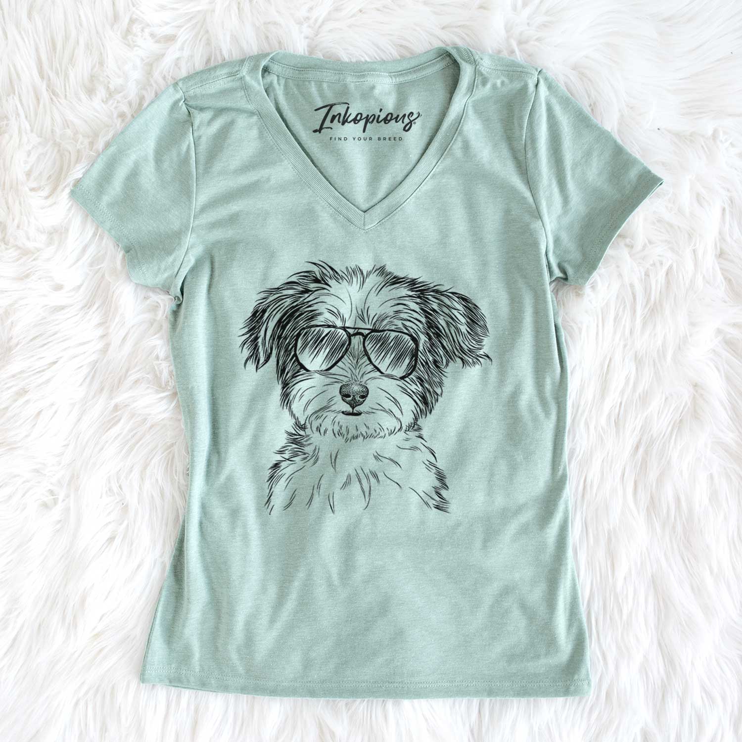 Aviator Teddy the Havanese - Women's V-neck Shirt