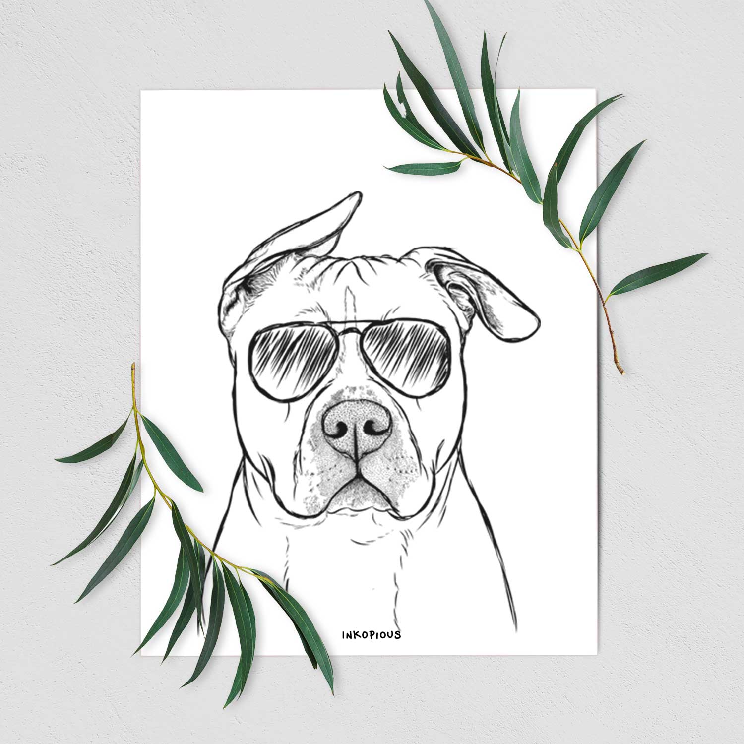 Teddy Jam the Pitbull Art Print