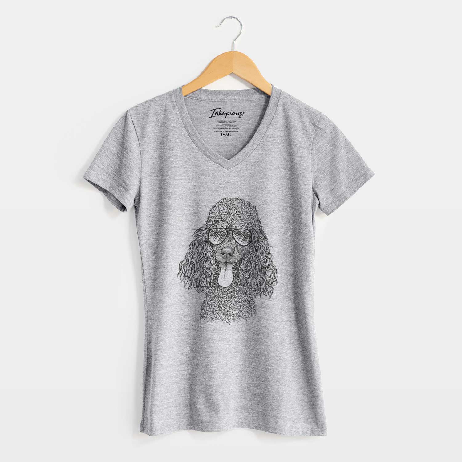 Aviator Teddy the Mini Poodle - Women's V-neck Shirt