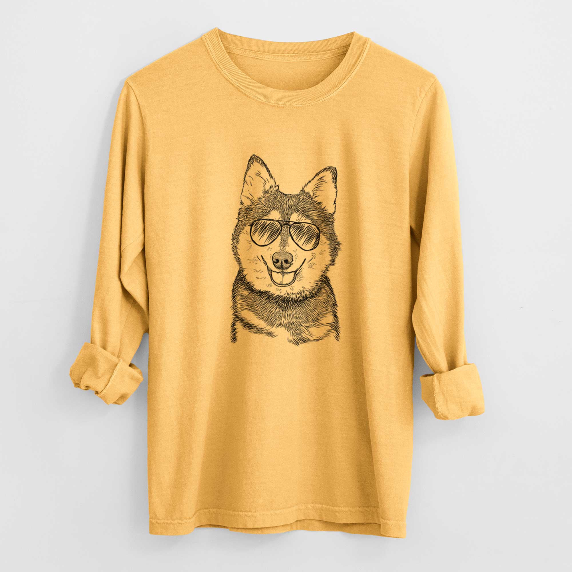 Aviators Tellie the Alaskan Klee Kai - Heavyweight 100% Cotton Long Sleeve