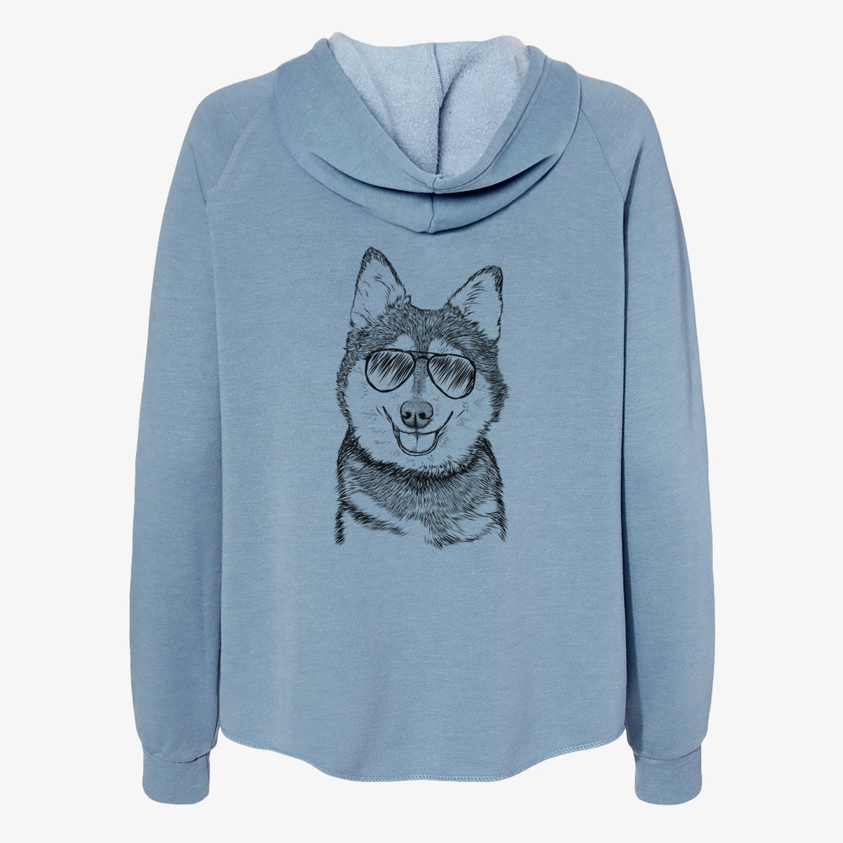Tellie the Alaskan Klee Kai - Women's Cali Wave Zip-Up Sweatshirt