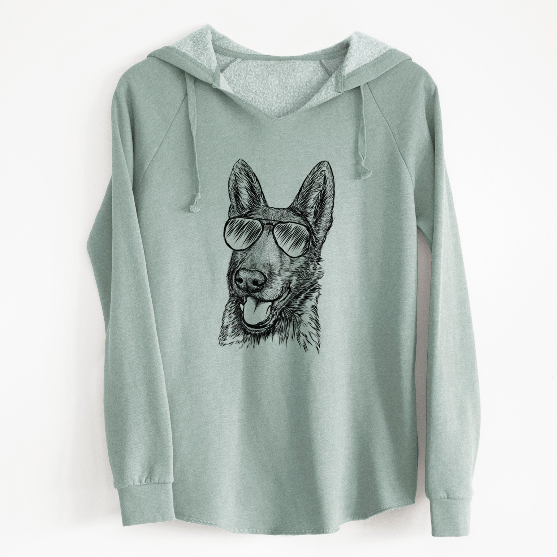 Aviator Tena the German Shepherd - Cali Wave Hooded Sweatshirt