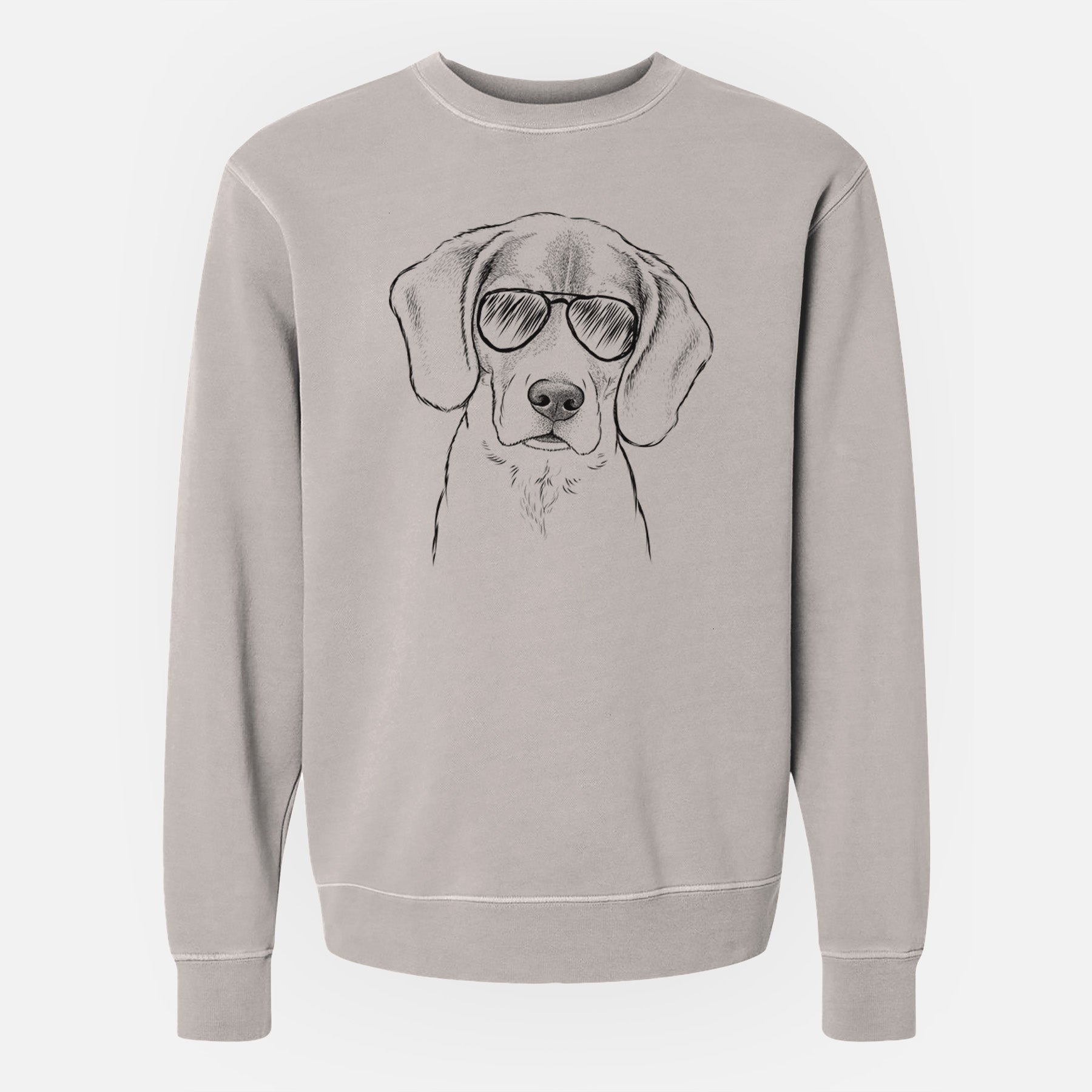 Aviator Thea the Beagle - Unisex Pigment Dyed Crew Sweatshirt