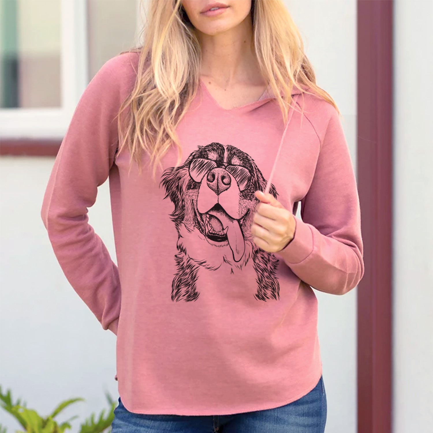 Aviator Theo the Bernese Mountain Dog - Cali Wave Hooded Sweatshirt