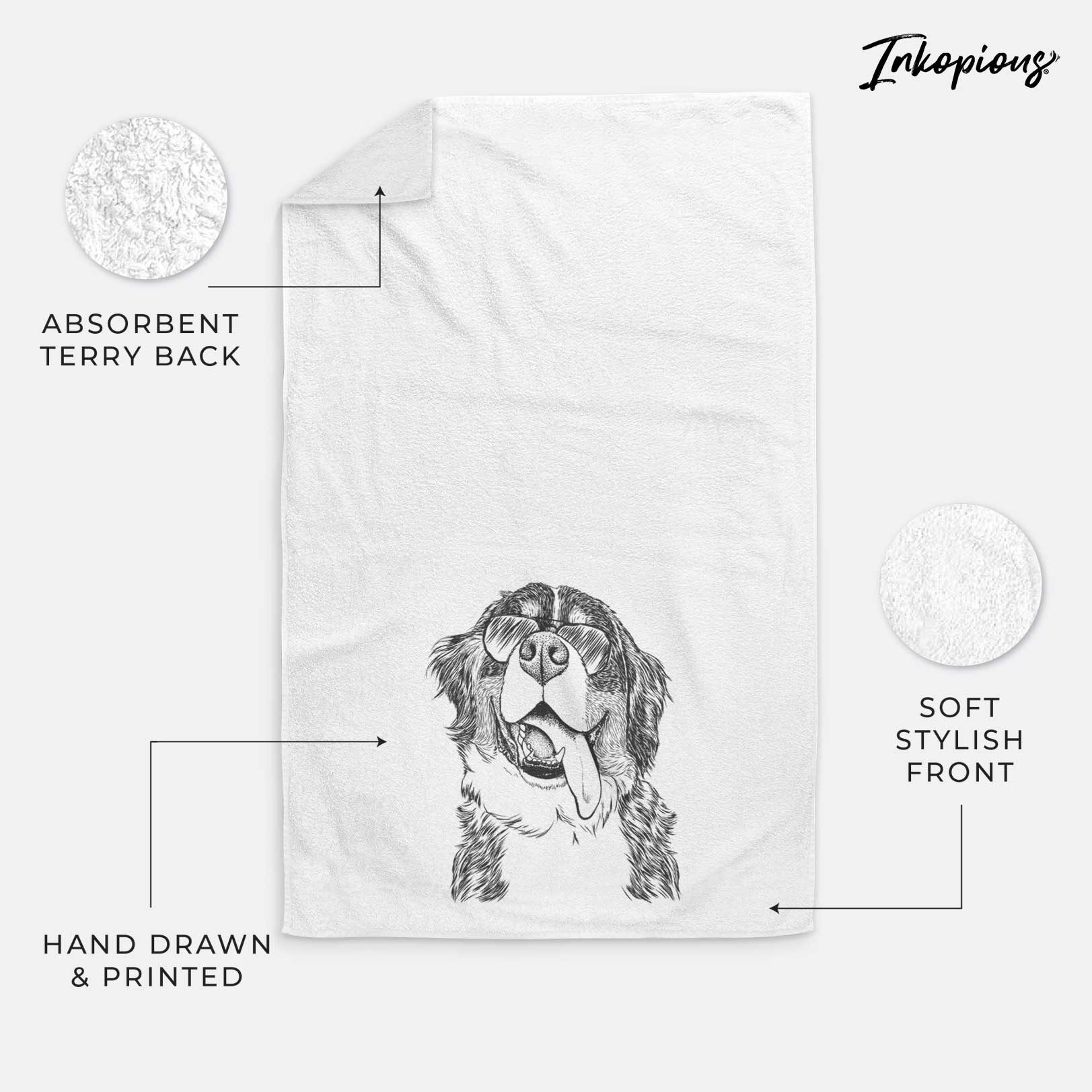 Theo the Bernese Mountain Dog Decorative Hand Towel