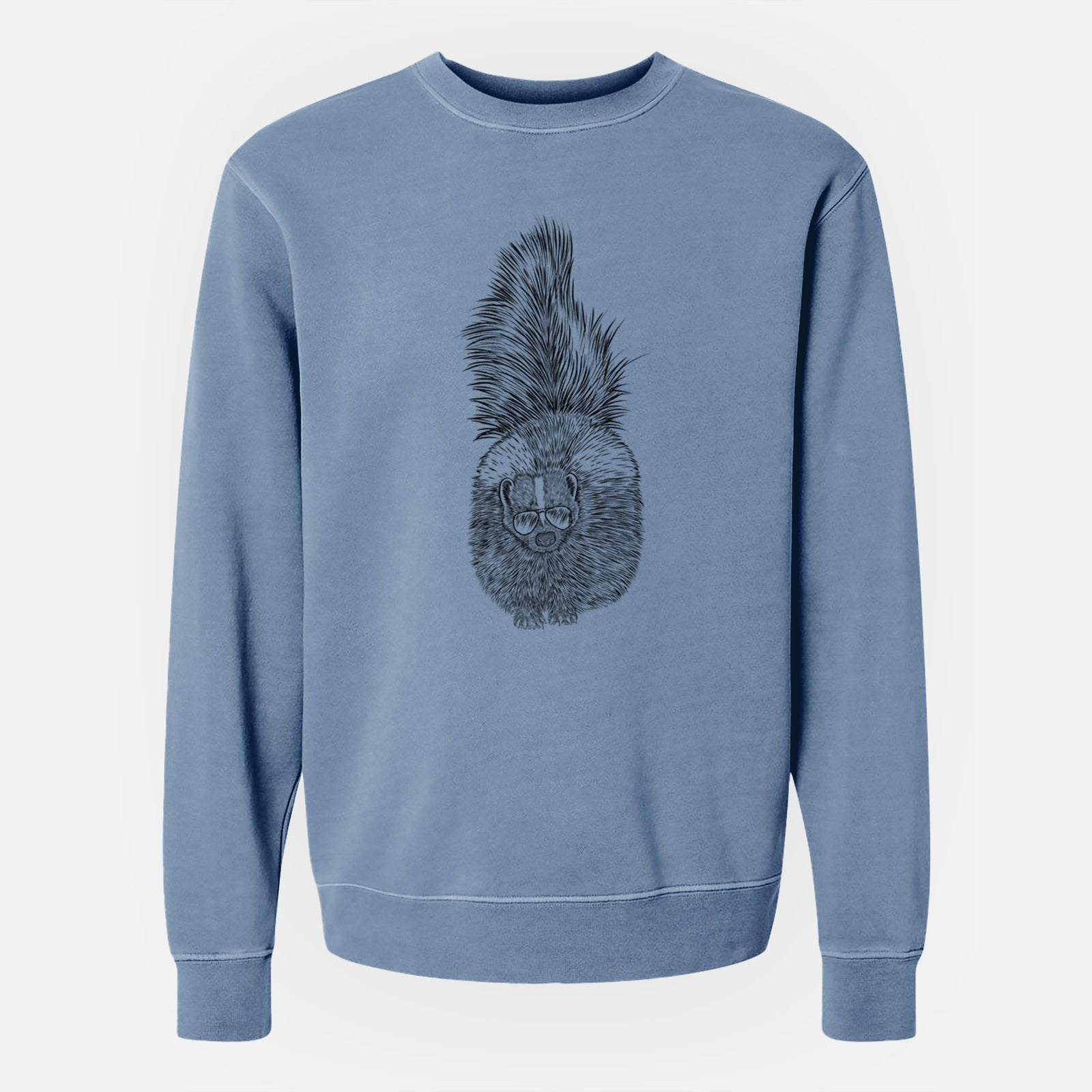 Aviator Tibbs the Skunk - Unisex Pigment Dyed Crew Sweatshirt