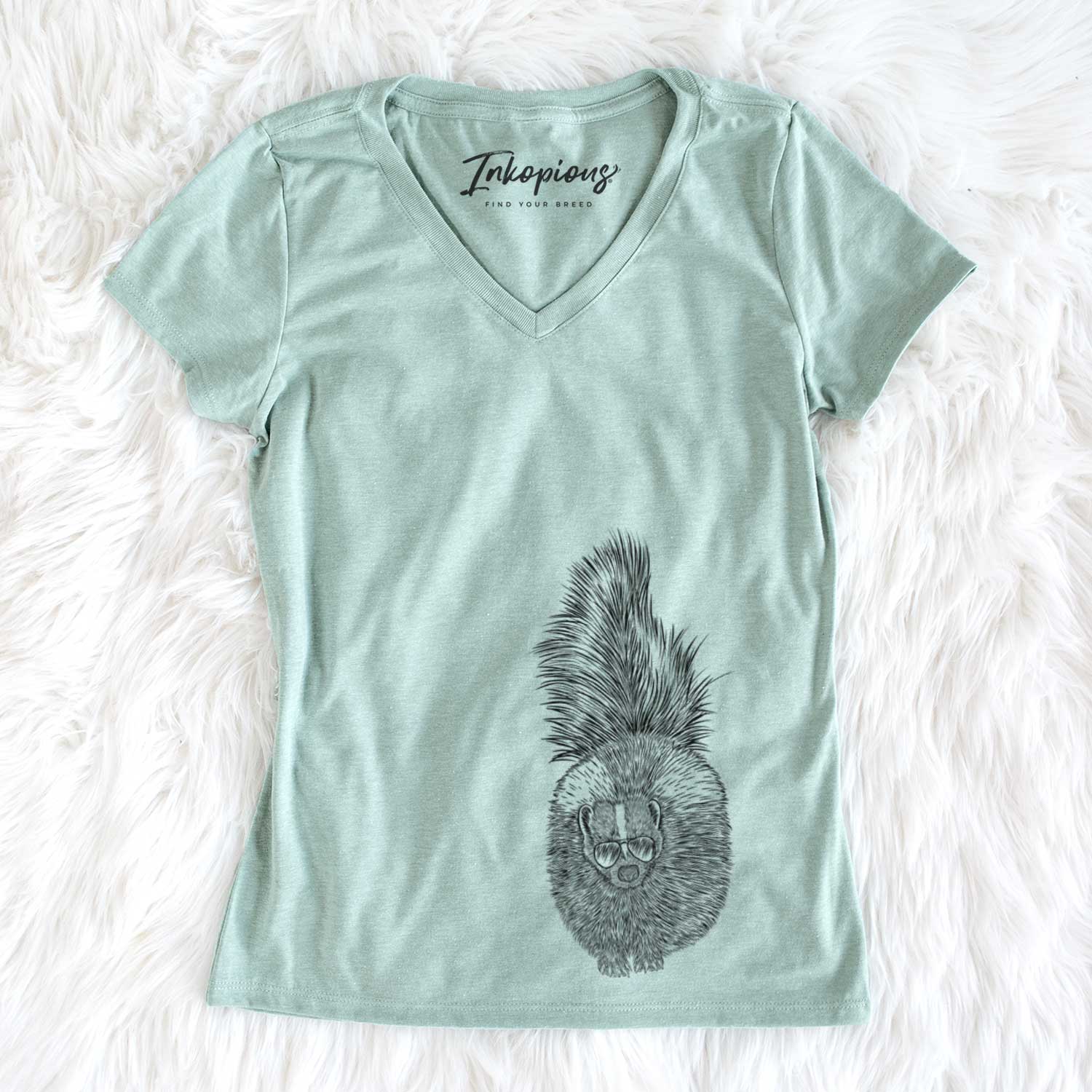 Aviator Tibbs the Skunk - Women's V-neck Shirt