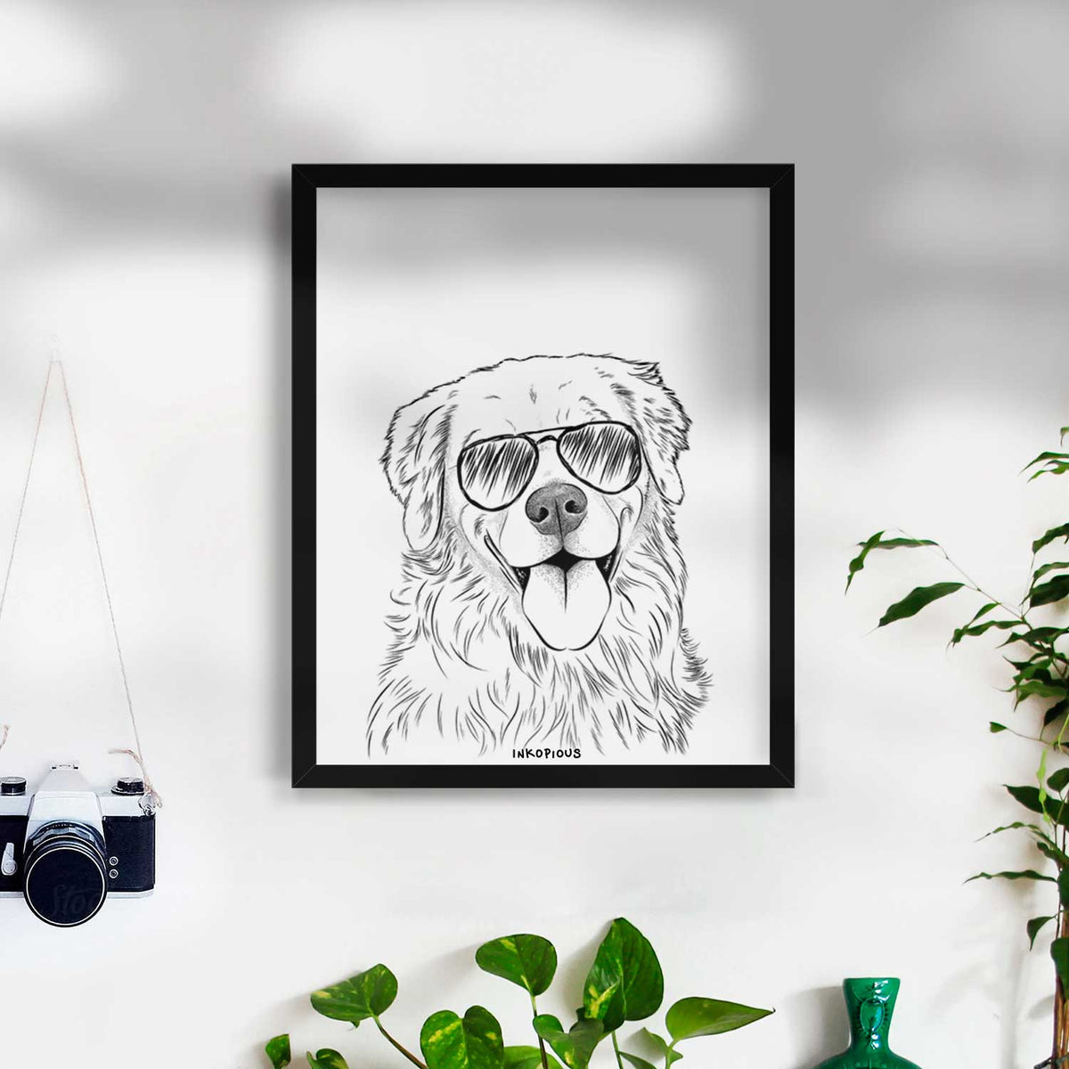 Ticket the Golden Retriever Art Print