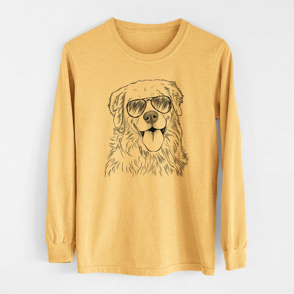 Aviators Ticket the Golden Retriever - Heavyweight 100% Cotton Long Sleeve