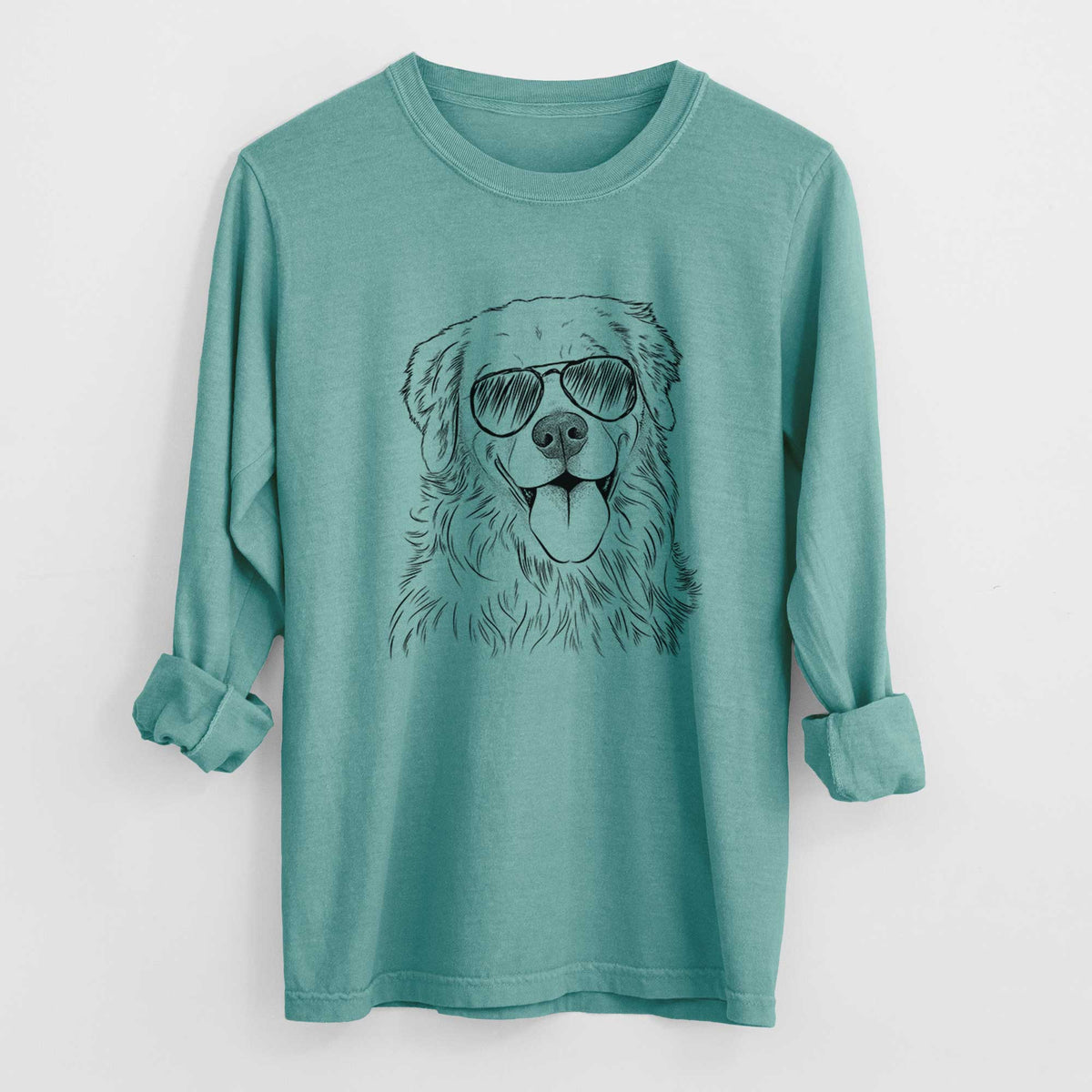 Aviators Ticket the Golden Retriever - Heavyweight 100% Cotton Long Sleeve